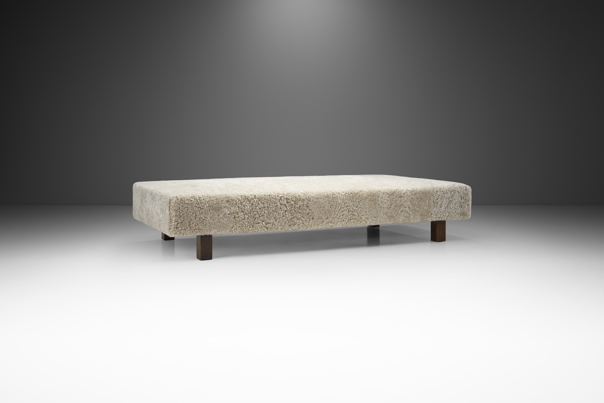 Nordic Modern Daybed in Sheepskin, Scandinavia ca 1950s