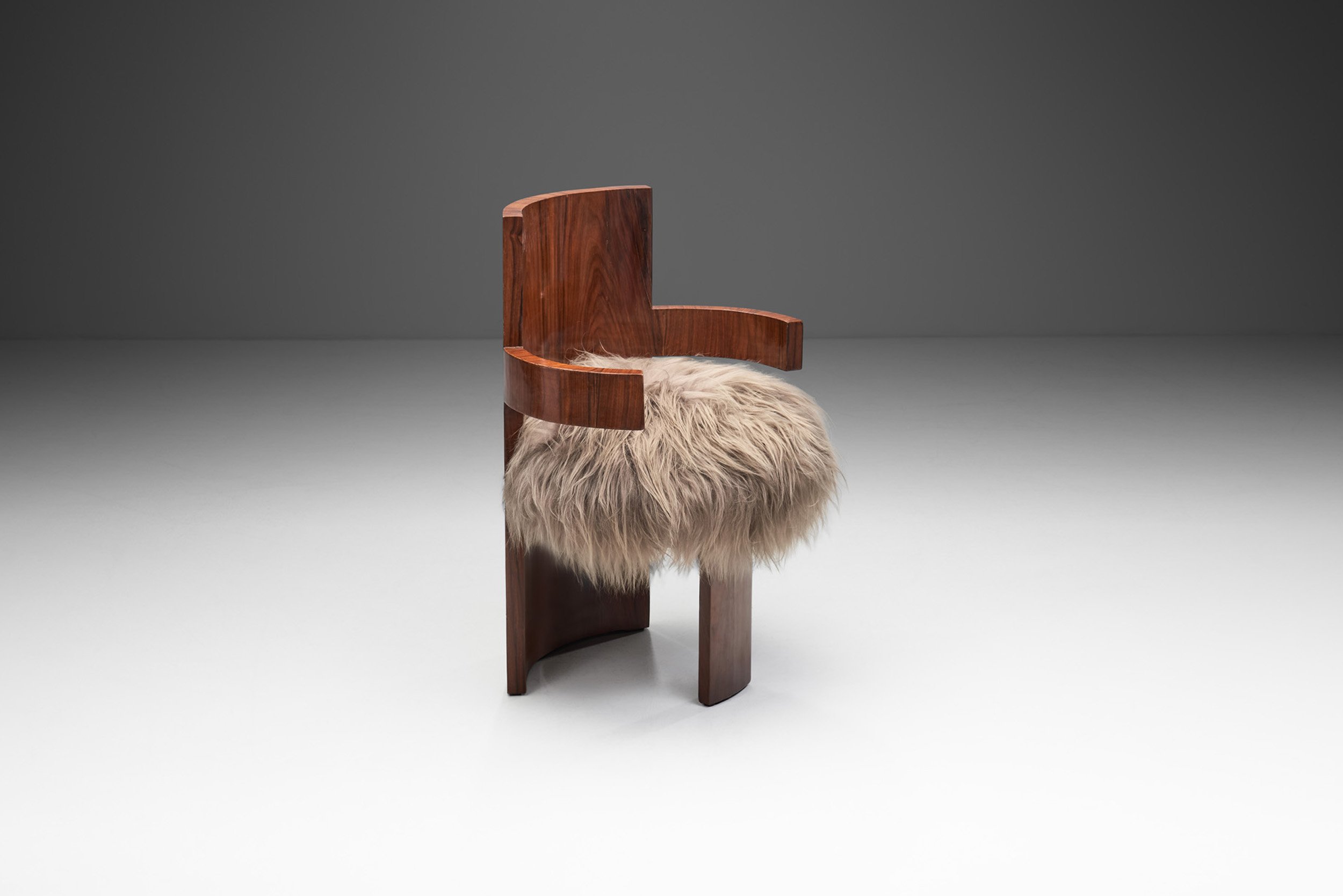 French Art Deco Chair with Upholstered Cushion, France 1930s (sold)