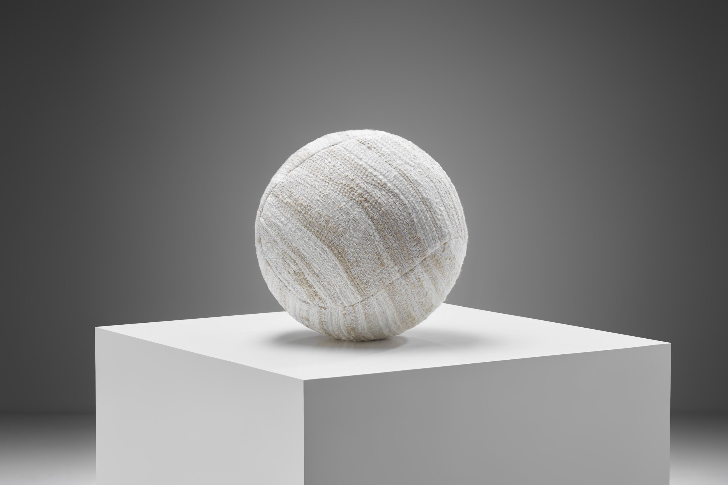 Firm Accent Ball Pillow in a Striped Fabric