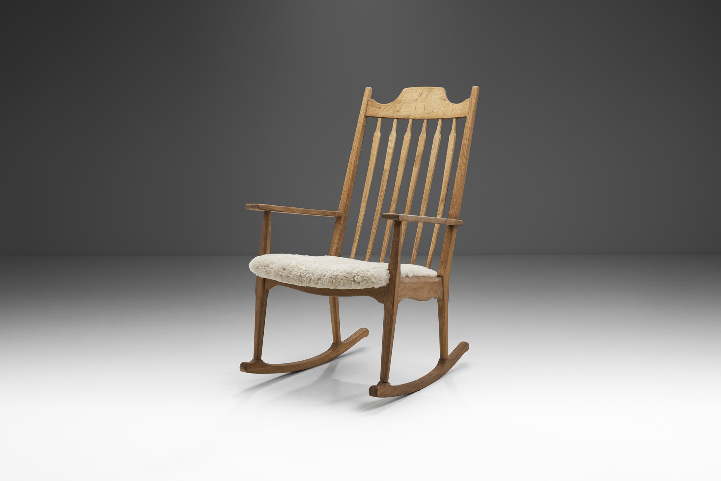 "Razorblade" Rocking Chair by Henning Kjærnulf for EG Møbler, Denmark 1960s