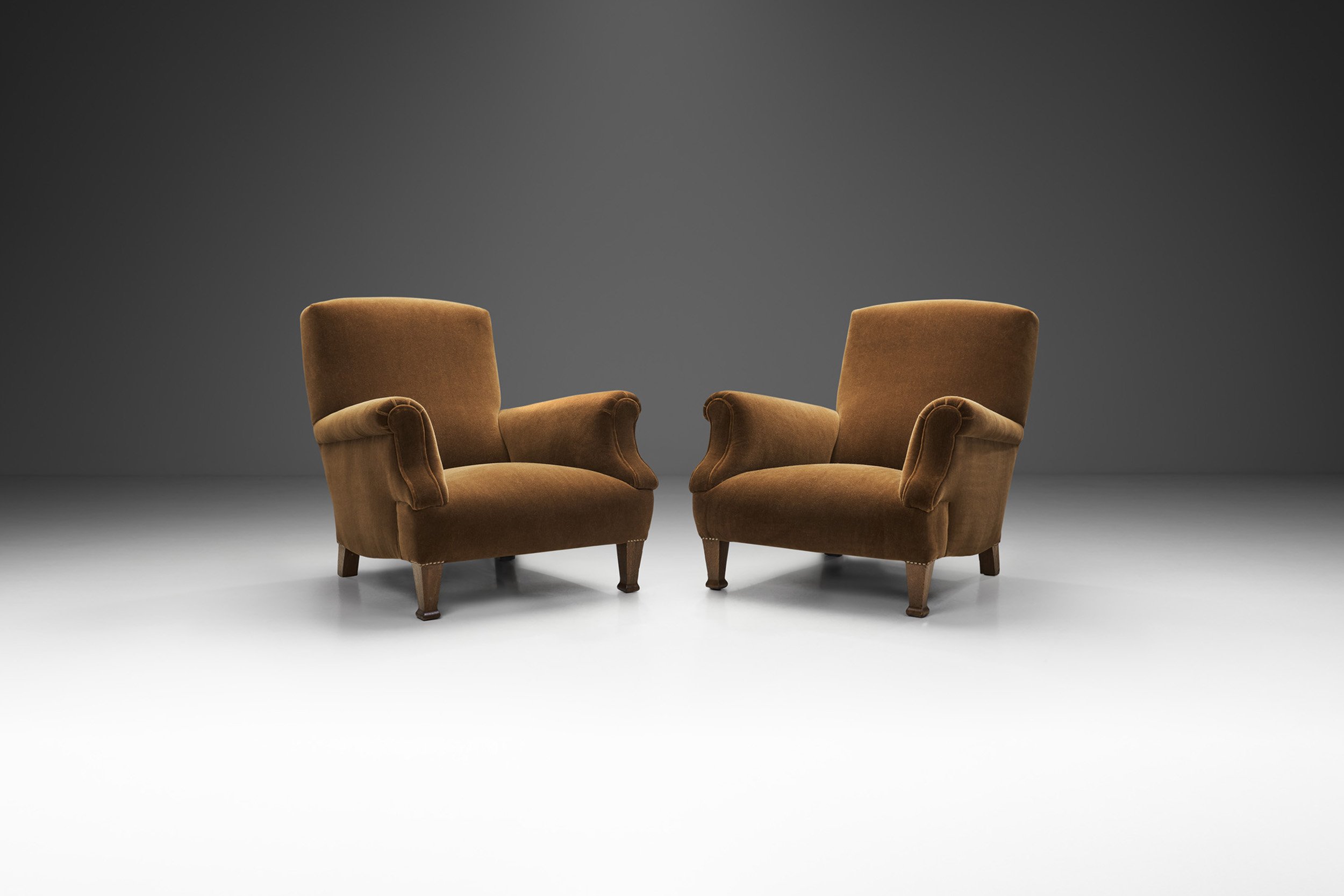 Swedish Upholstered Art Deco Lounge Chairs, Sweden ca 1930s (sold)