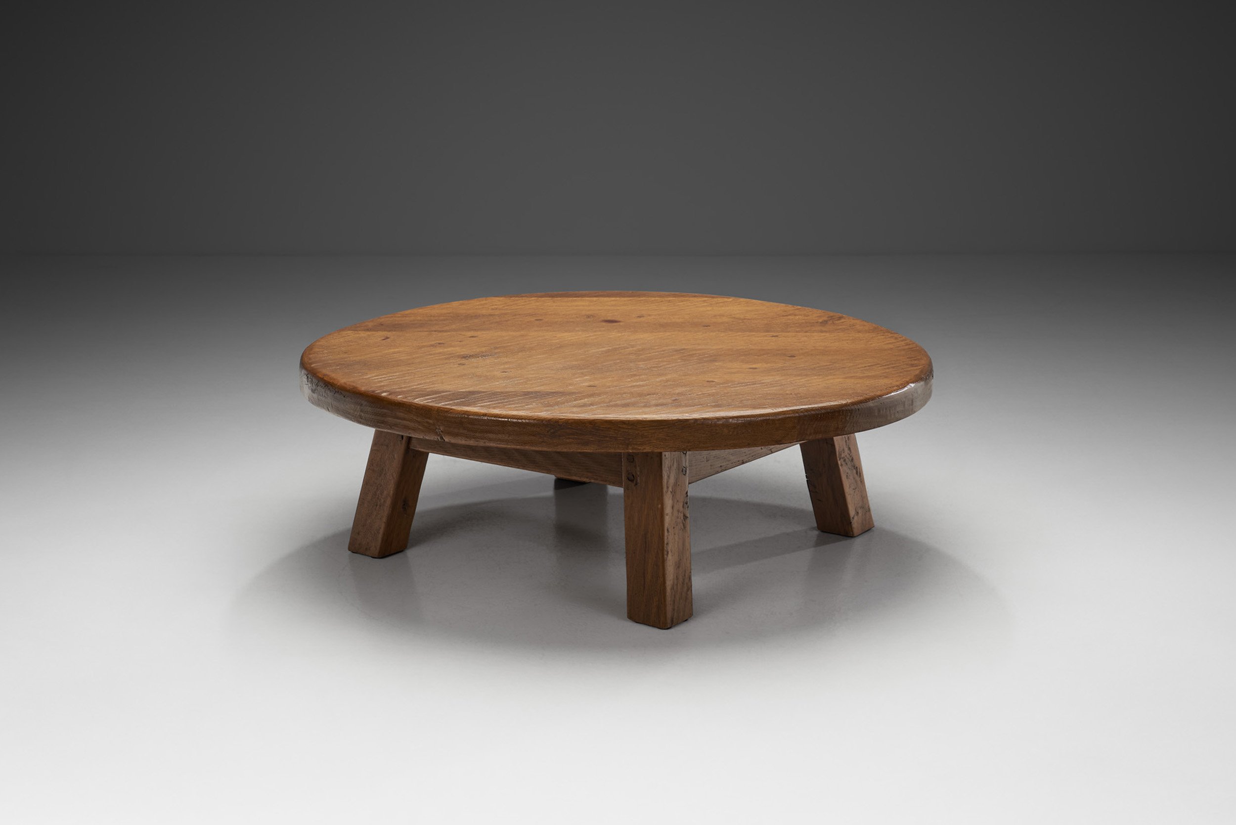 French Artisan Oak Coffee Table, France 1970s (sold)