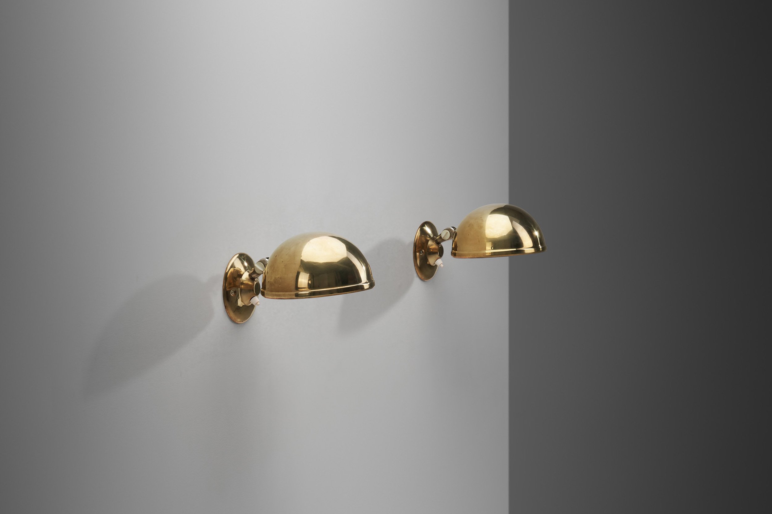 Knud Christensen Brass Wall Lamps for Elit Agentur Randers, Denmark 1970s (sold)