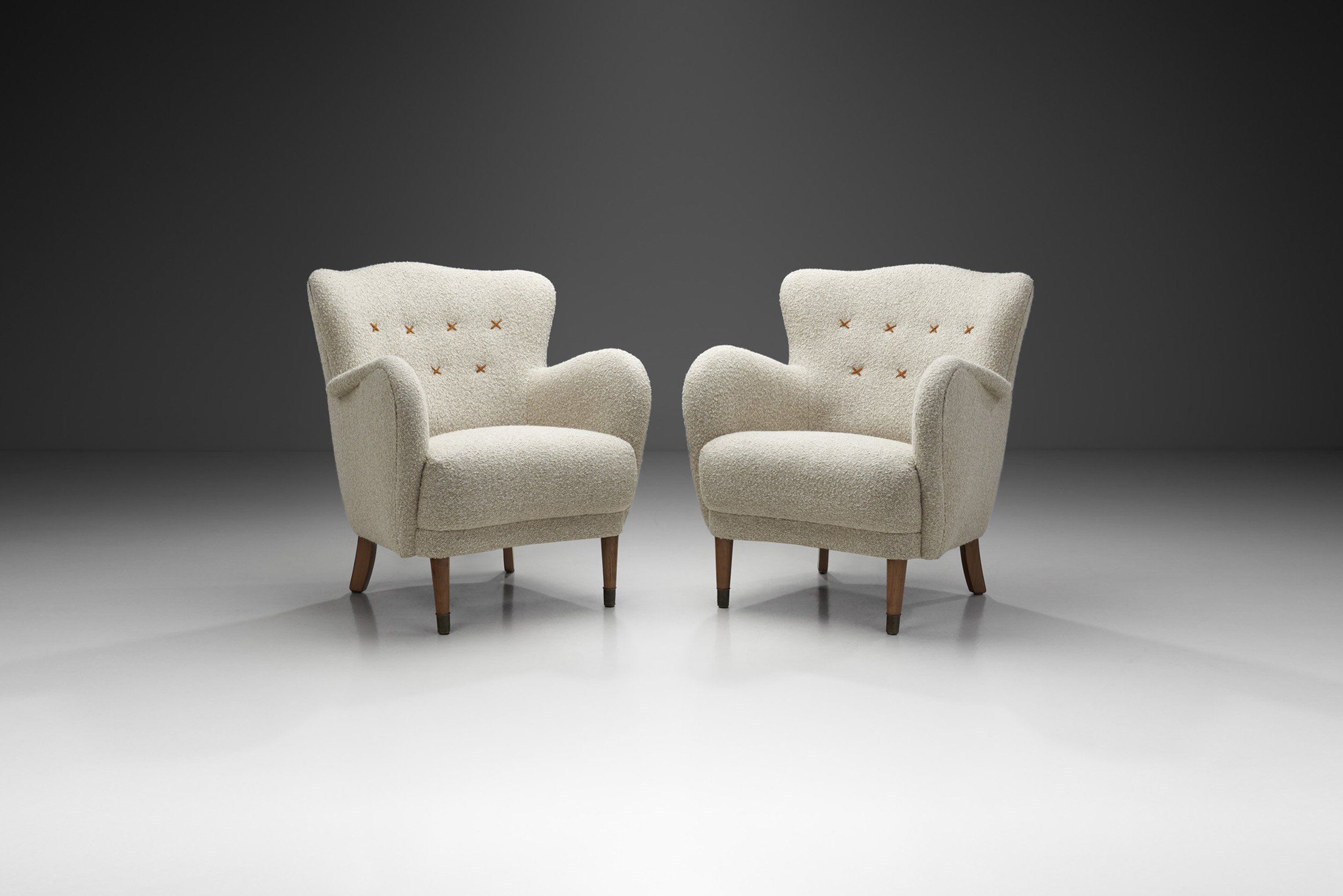 Danish Cabinetmaker Armchairs with Stained Beech Legs, Denmark 1930s (sold)
