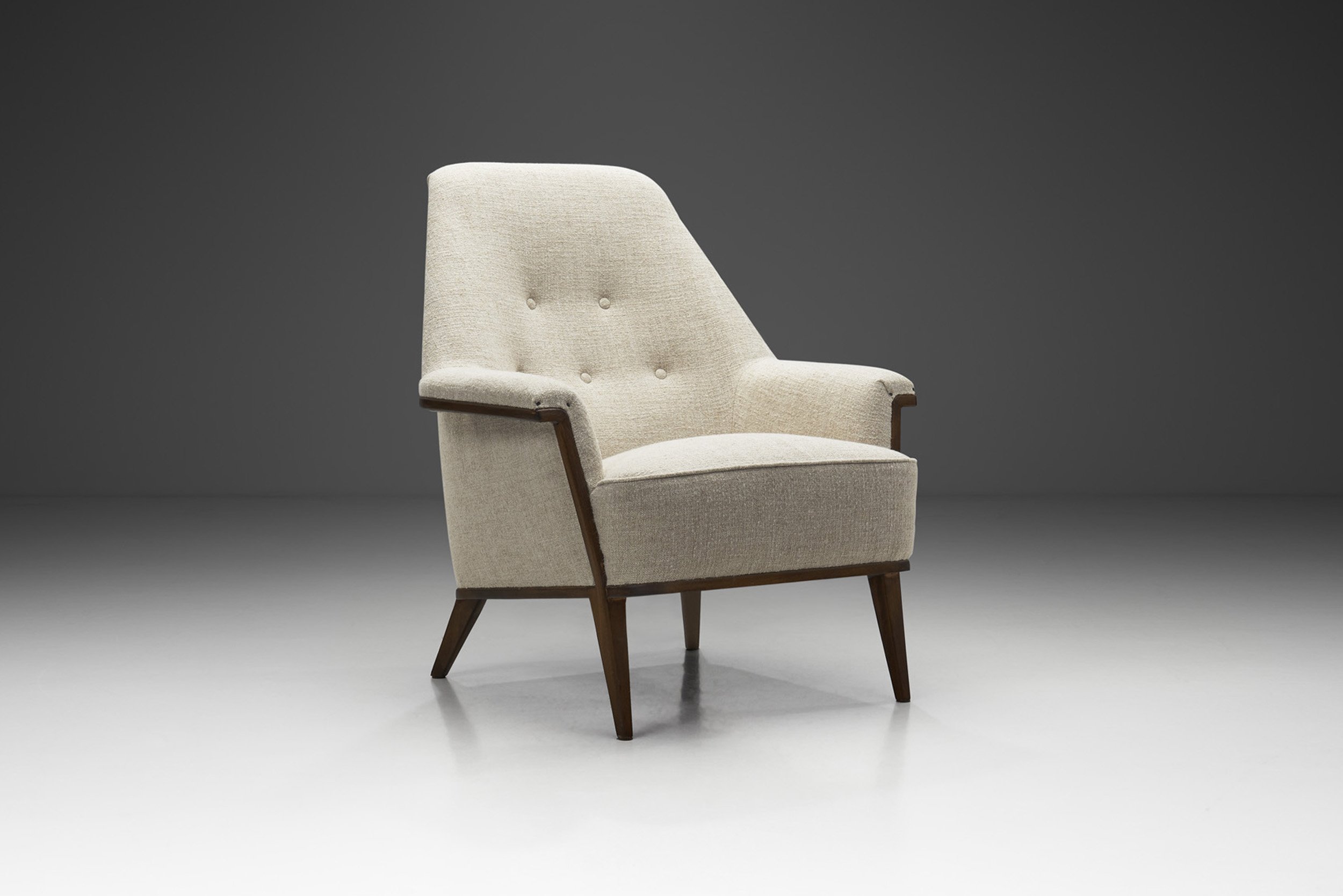 Bertil Fridhagen Upholstered Easy Chair for Bodafors, Sweden 1950s (sold)
