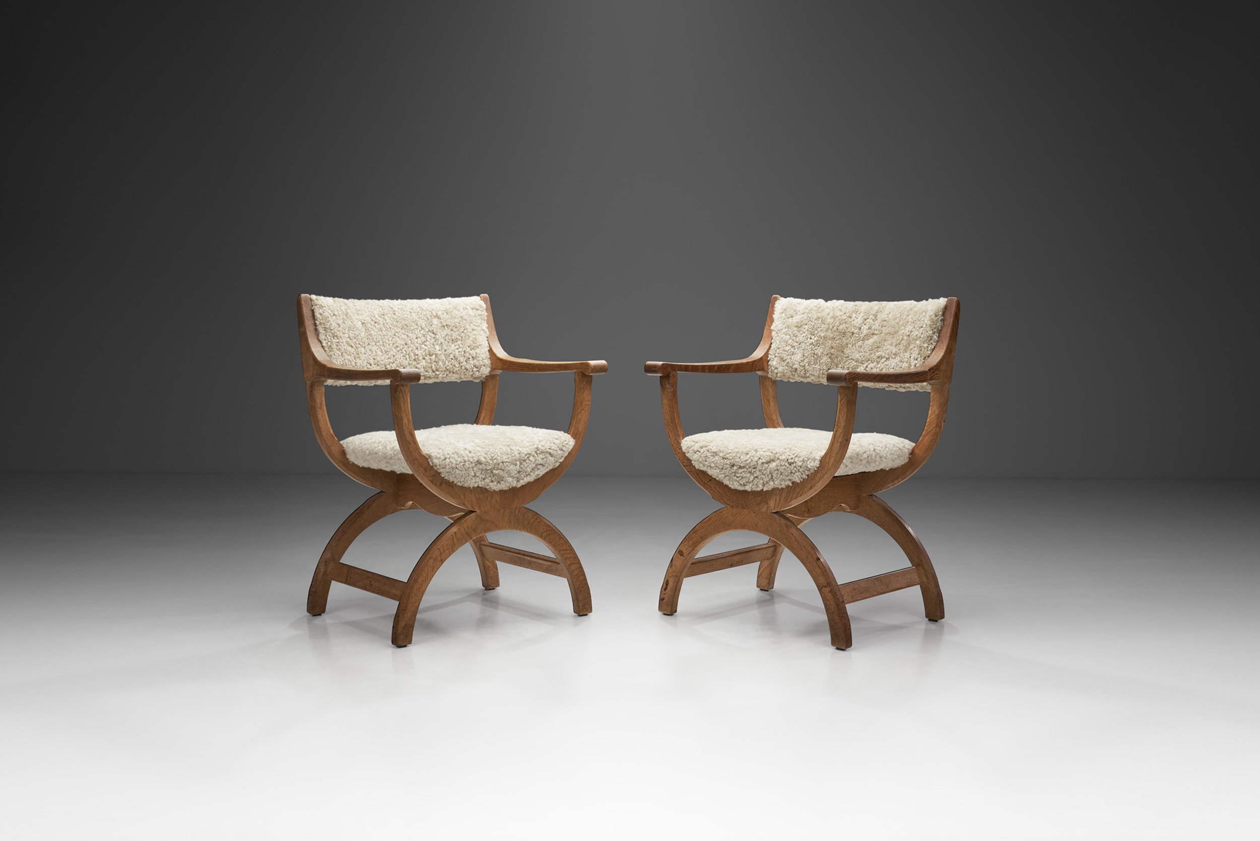 Henning Kjærnulf Oak Kurul Chairs for EG Kvalitetsmøbel, Denmark 1960s (sold)