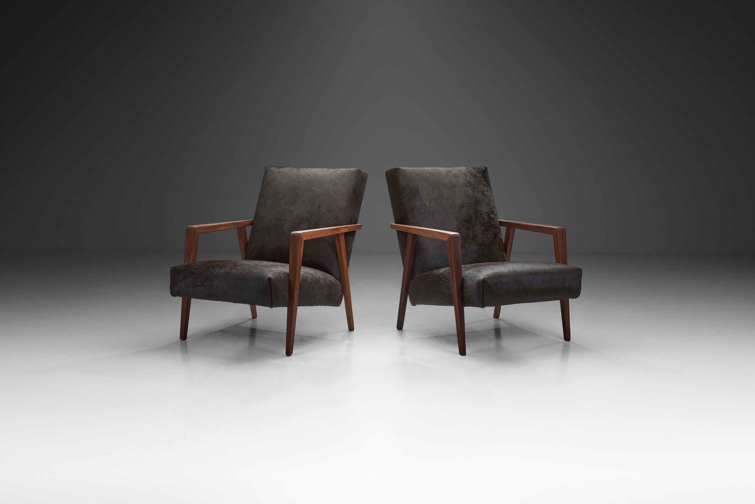 European Upholstered Lounge Chairs, Europe ca 1950s (sold)