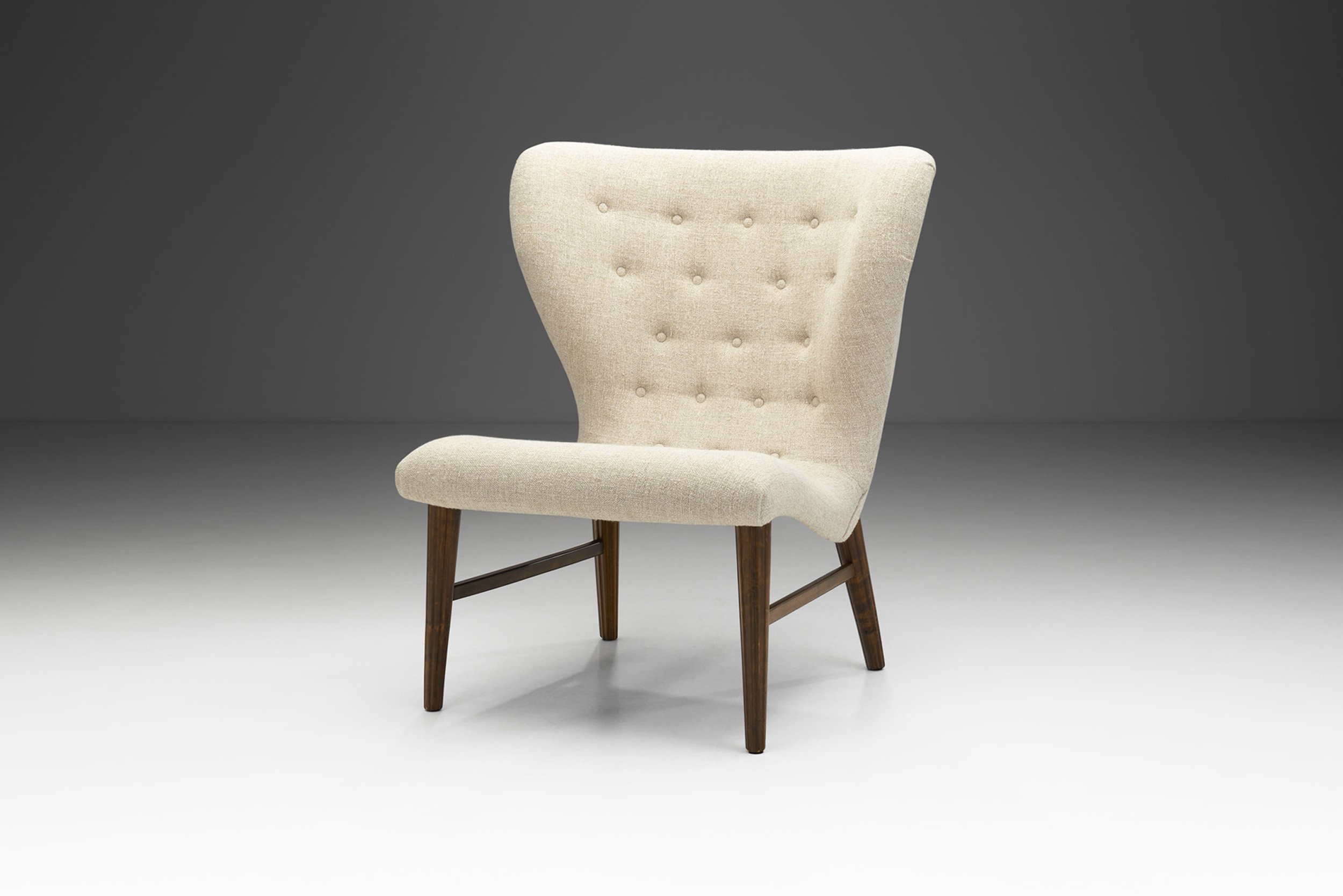 Curved Easy Chair in the manner of Erik Bertil Karlén, Sweden 1940s