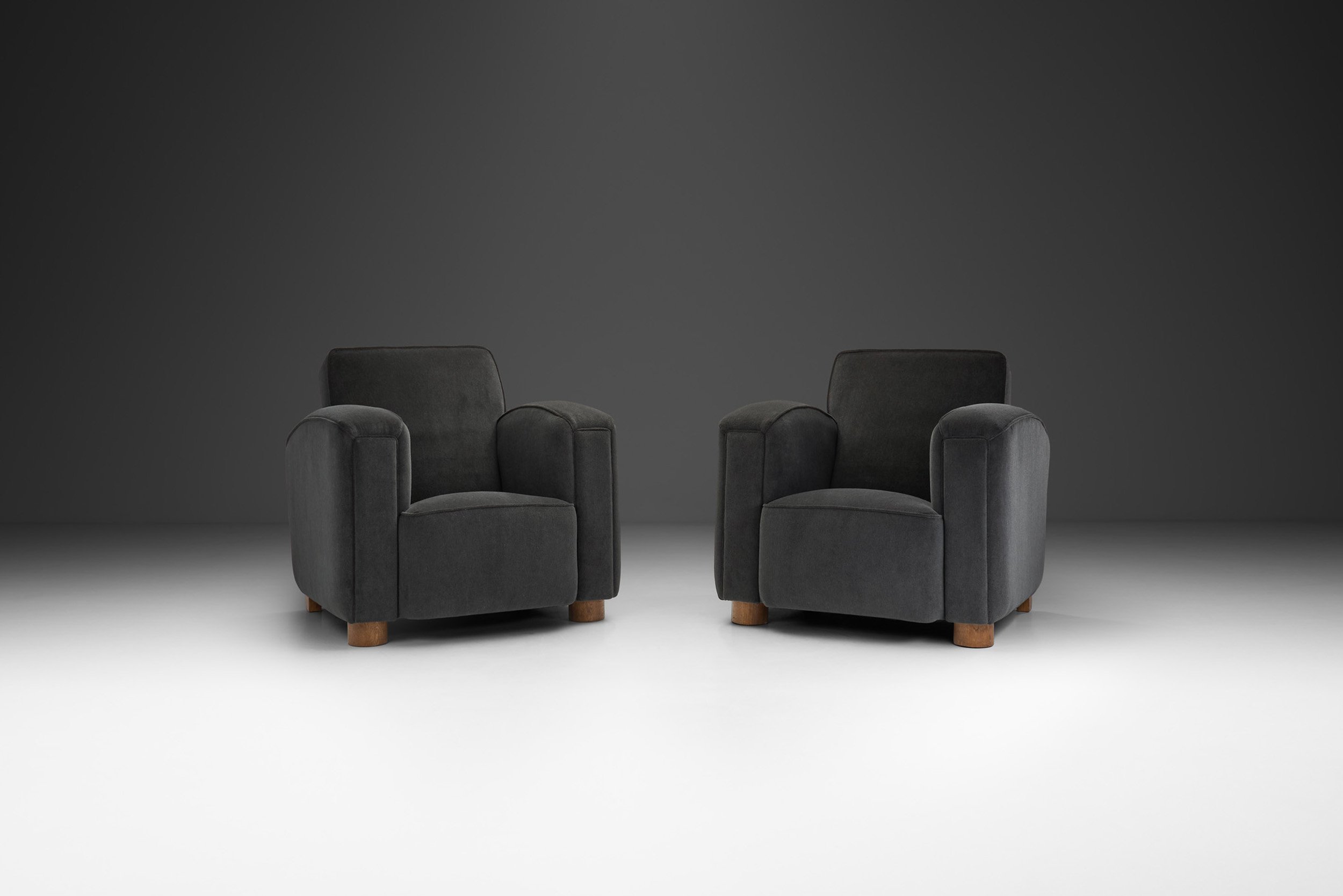 European Upholstered Club Chairs, Europe ca 1940s (sold)