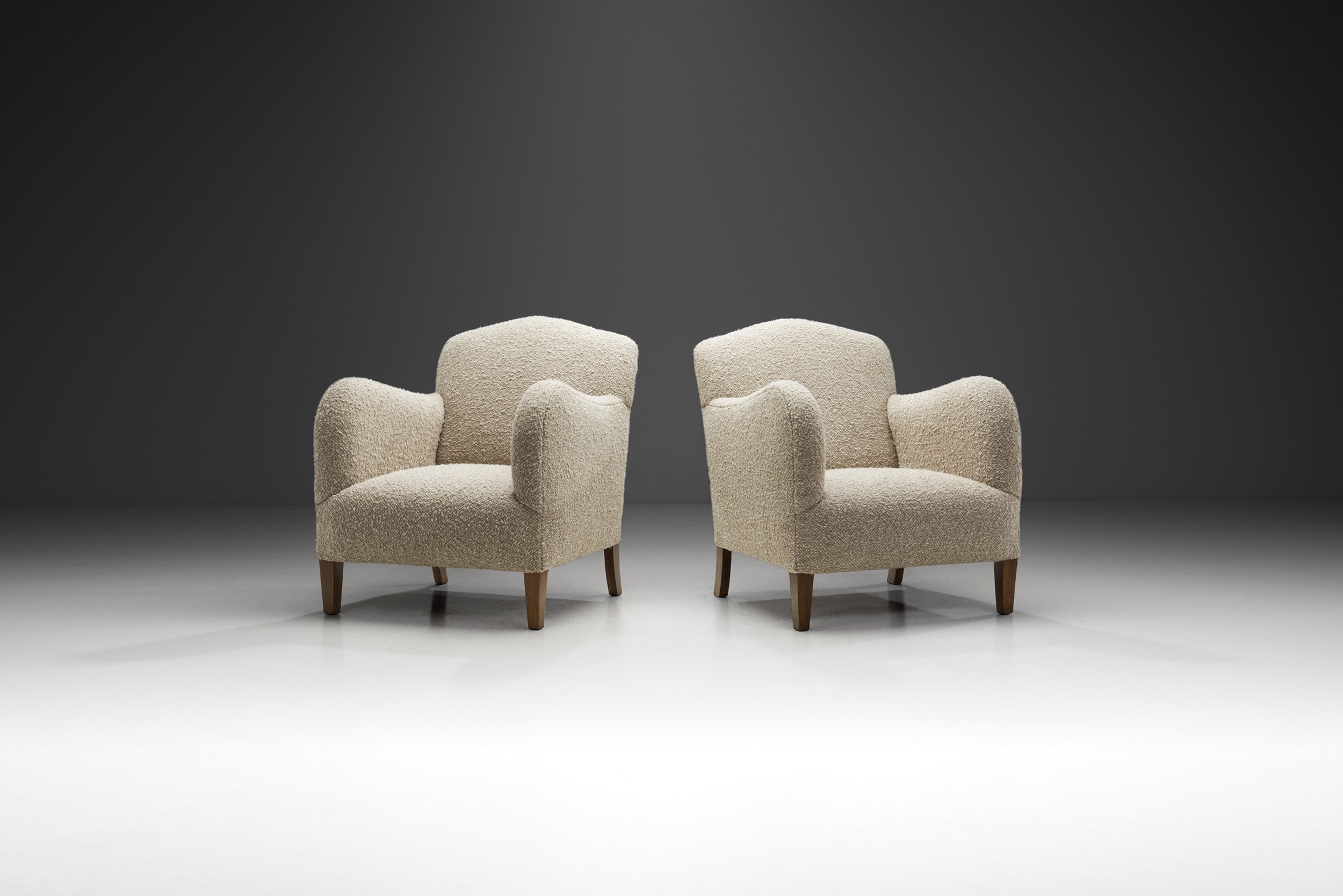 Bouclé Easy Chairs by Danish Cabinetmaker, Denmark 1940s (sold)