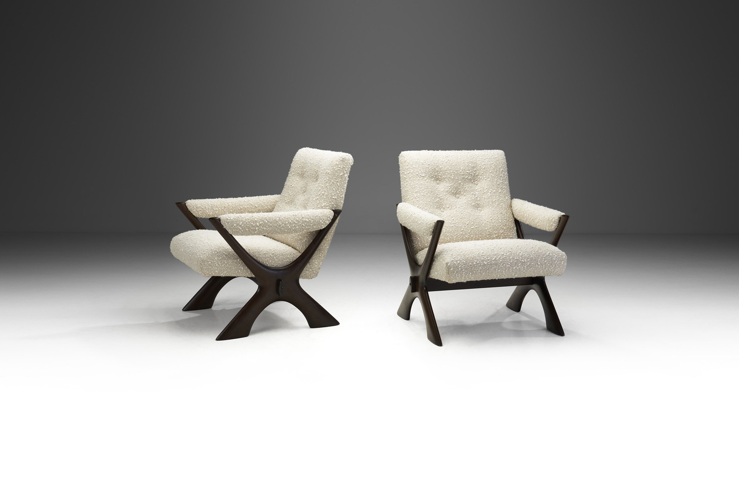 Rare Fredrik Schriever-Abeln Pair of "Condor" Armchairs, Sweden 1960s