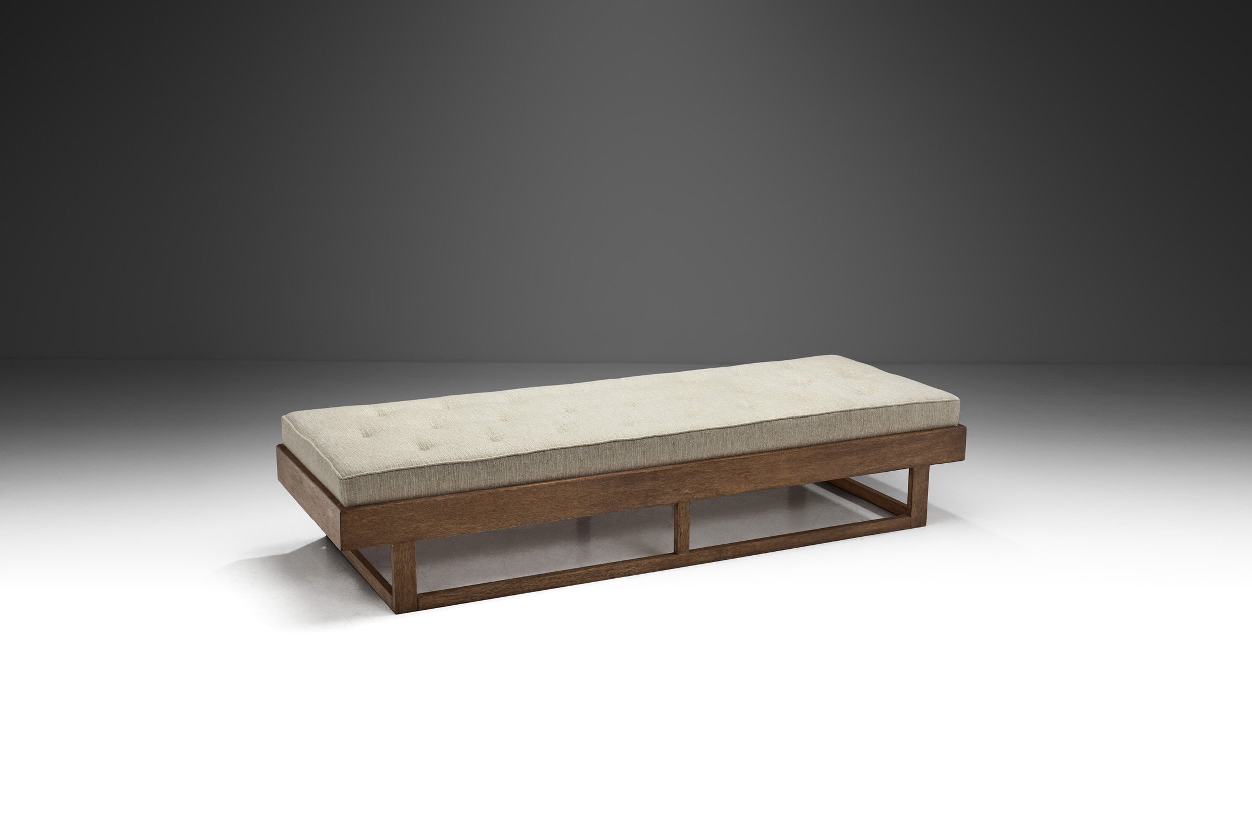 Mid-Century Modern Upholstered Daybed with Sled Base, Europe ca 1950s (sold)