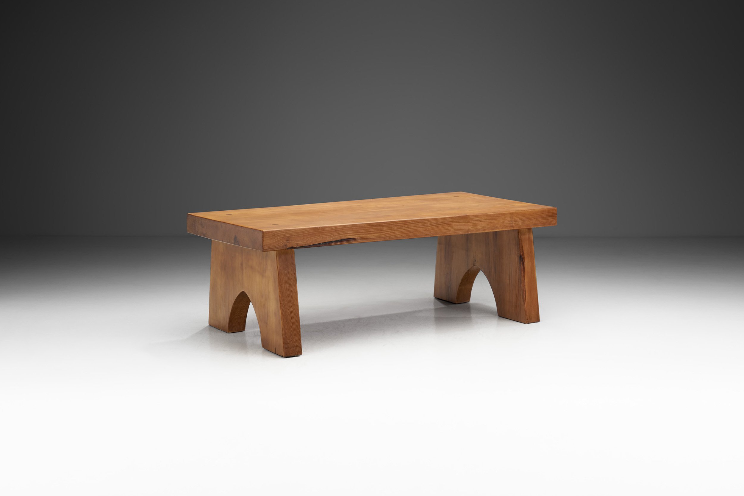 European Low Oak Coffee Table, Europe ca 1950s (sold)