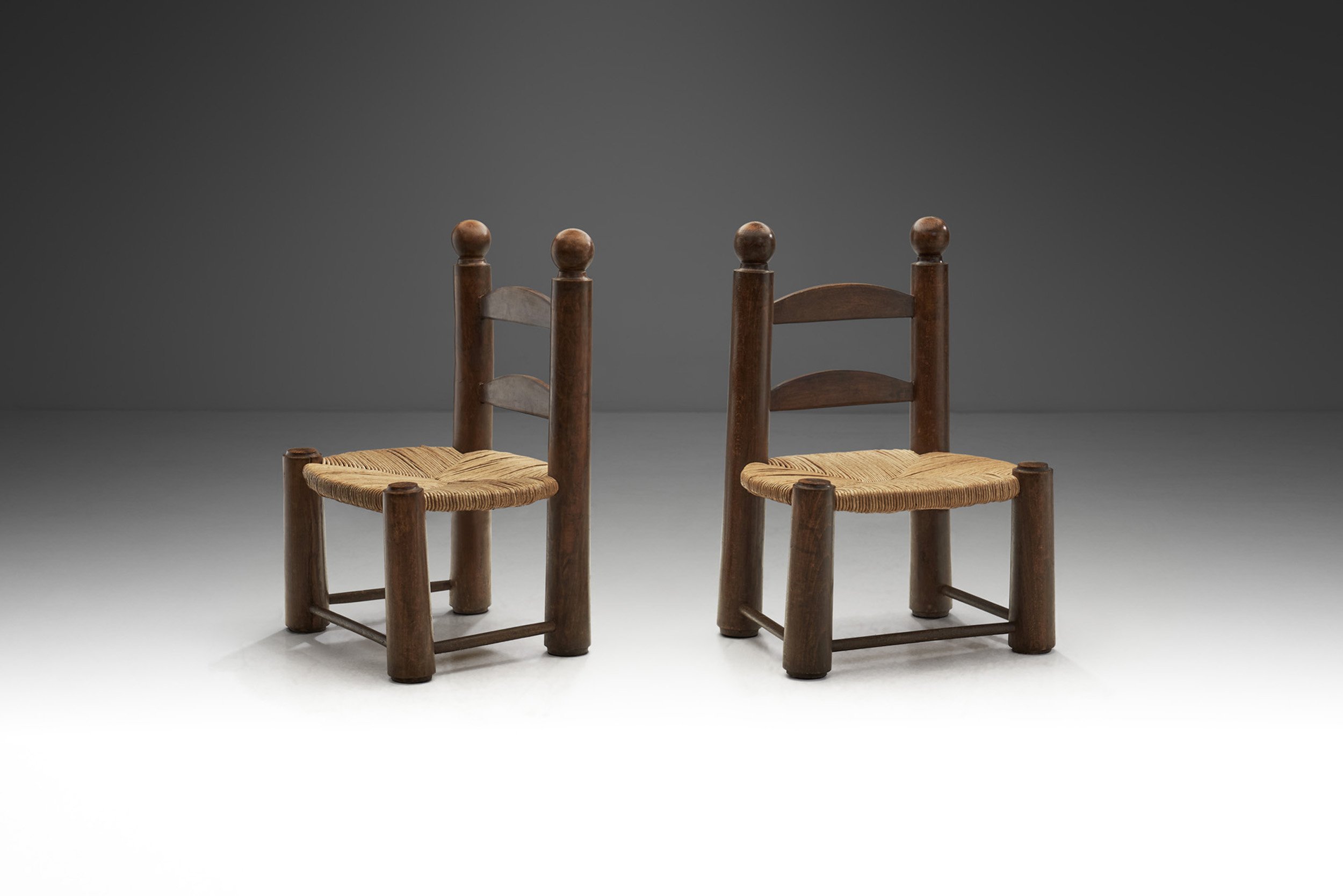 "Chaises Basses" Low Chairs with Papercord Seats by Charles Dudouyt, France 1930s (sold)