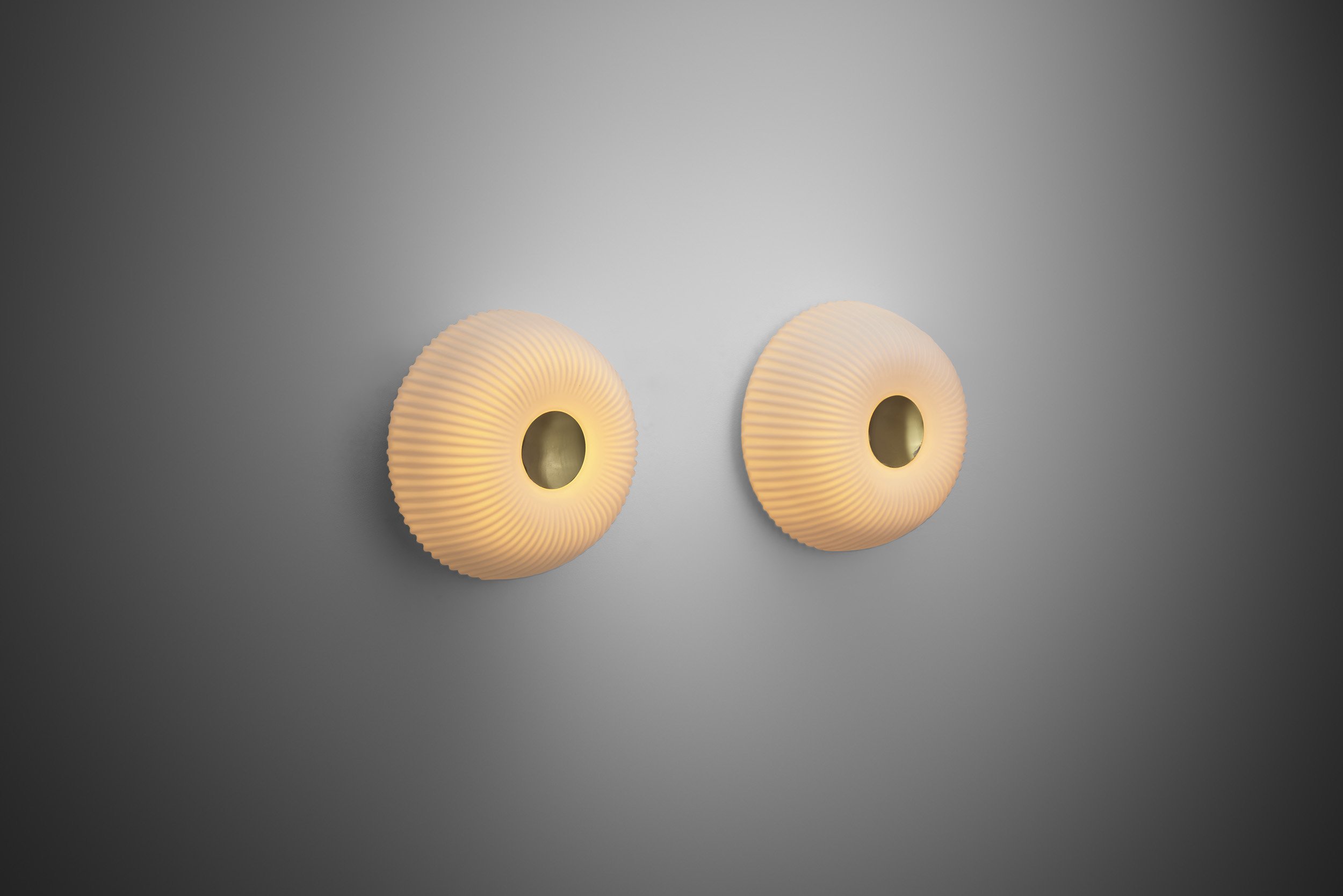 Glashütte Limburg Rare Flush Mount "2773" Lights, Germany 1970s (sold)