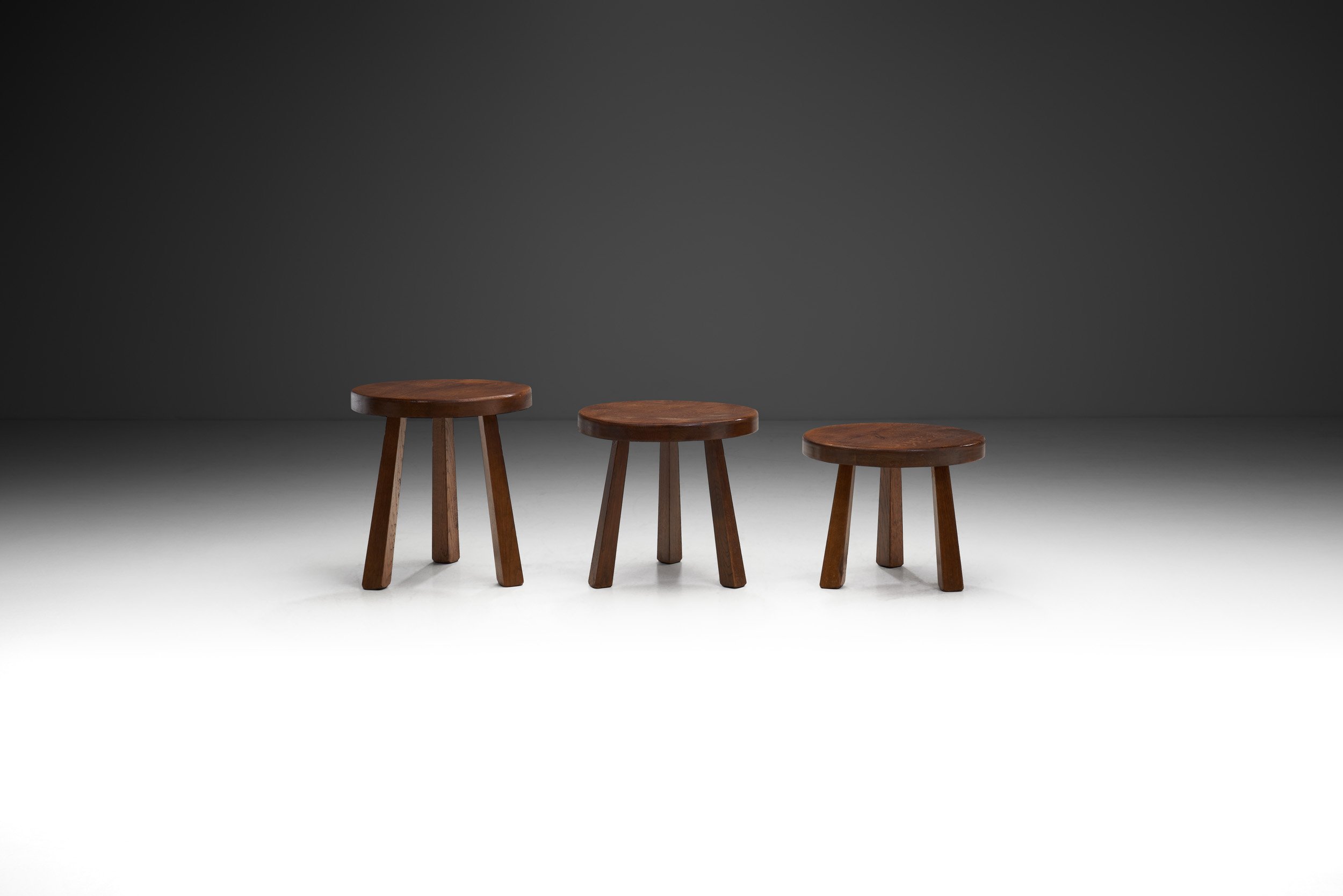 Set of Mid-Century Modernist Side Tables, Europe ca 1950s (sold)