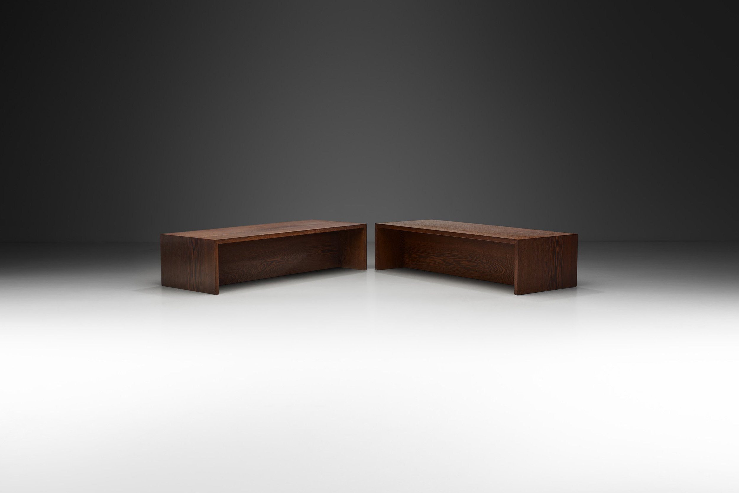 Minimalist Dutch Wenge Benches, The Netherlands ca 1970s (sold)
