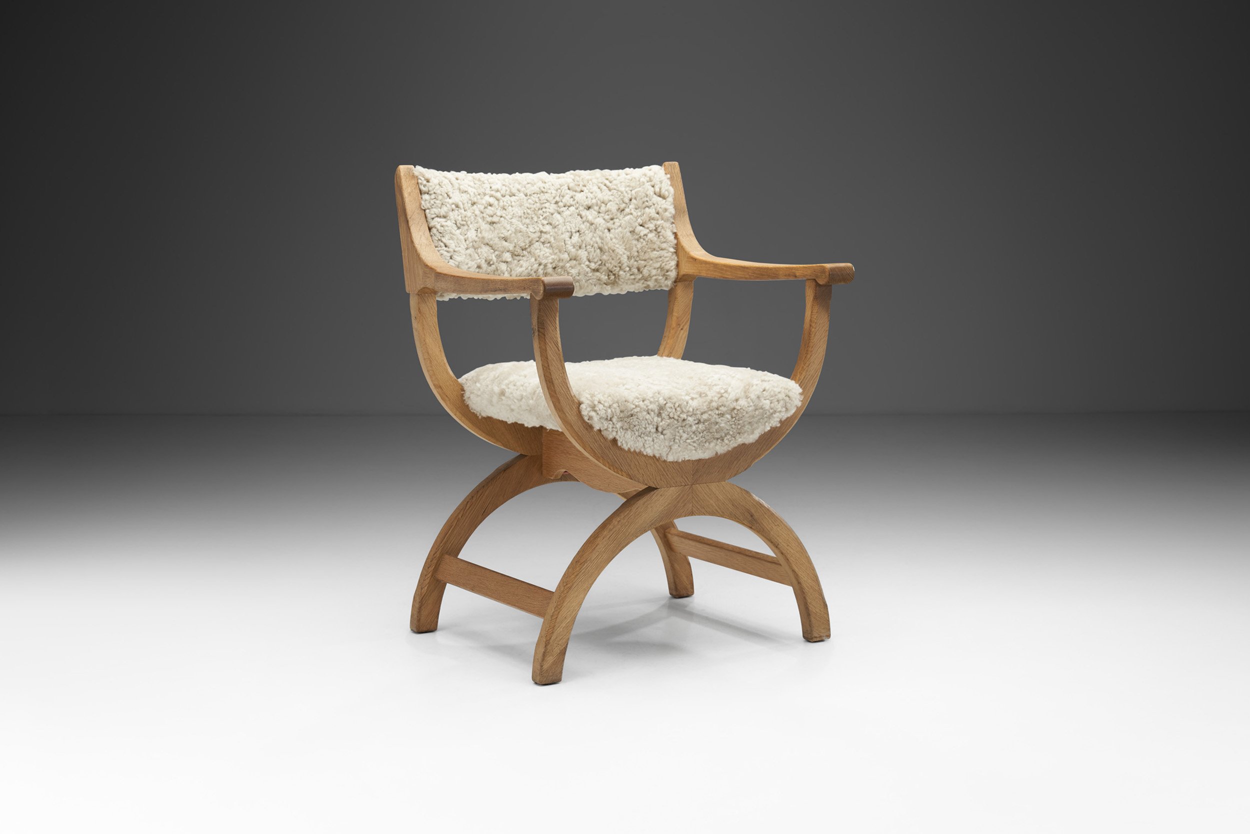 Upholstered Kurul Chair by Henning Kjærnulf for EG Kvalitetsmøbel, Denmark 1960s