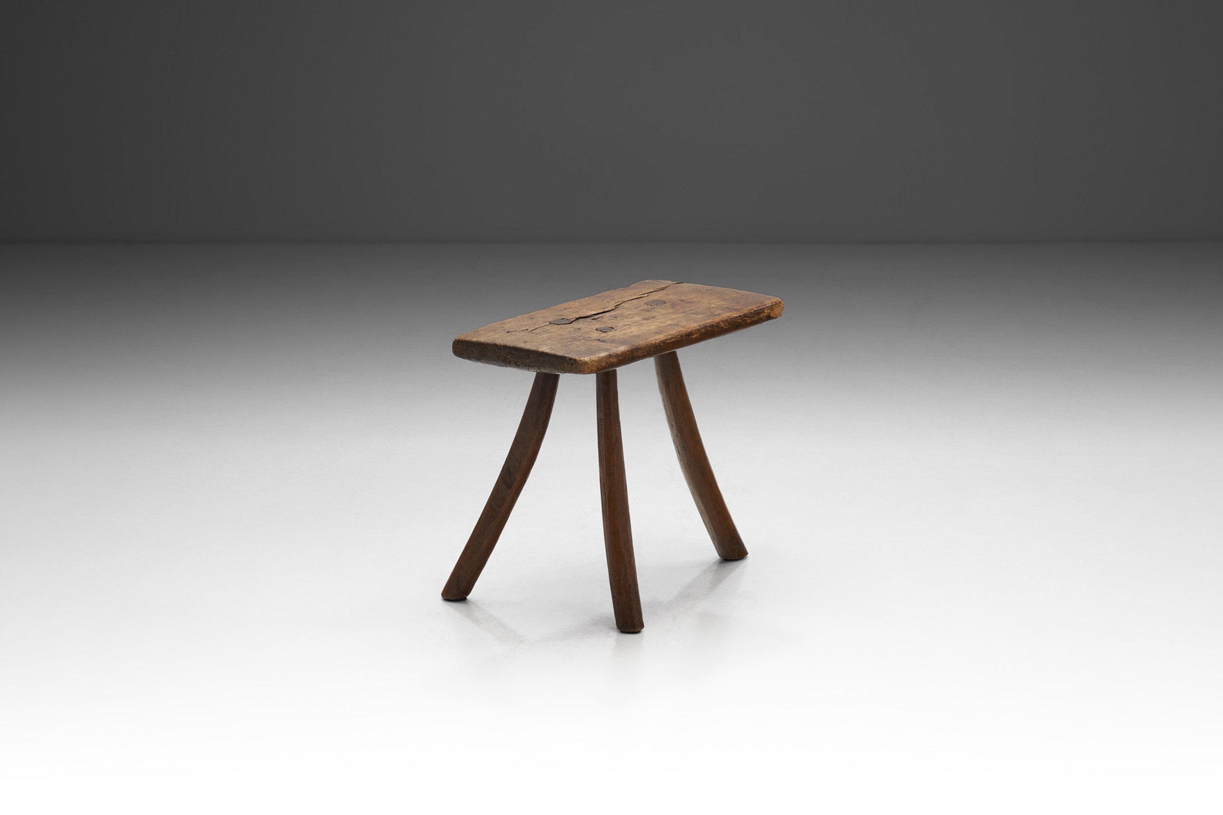 Organic Wabi Sabi Tripod Stool, Europe first half of the 20th century (sold)