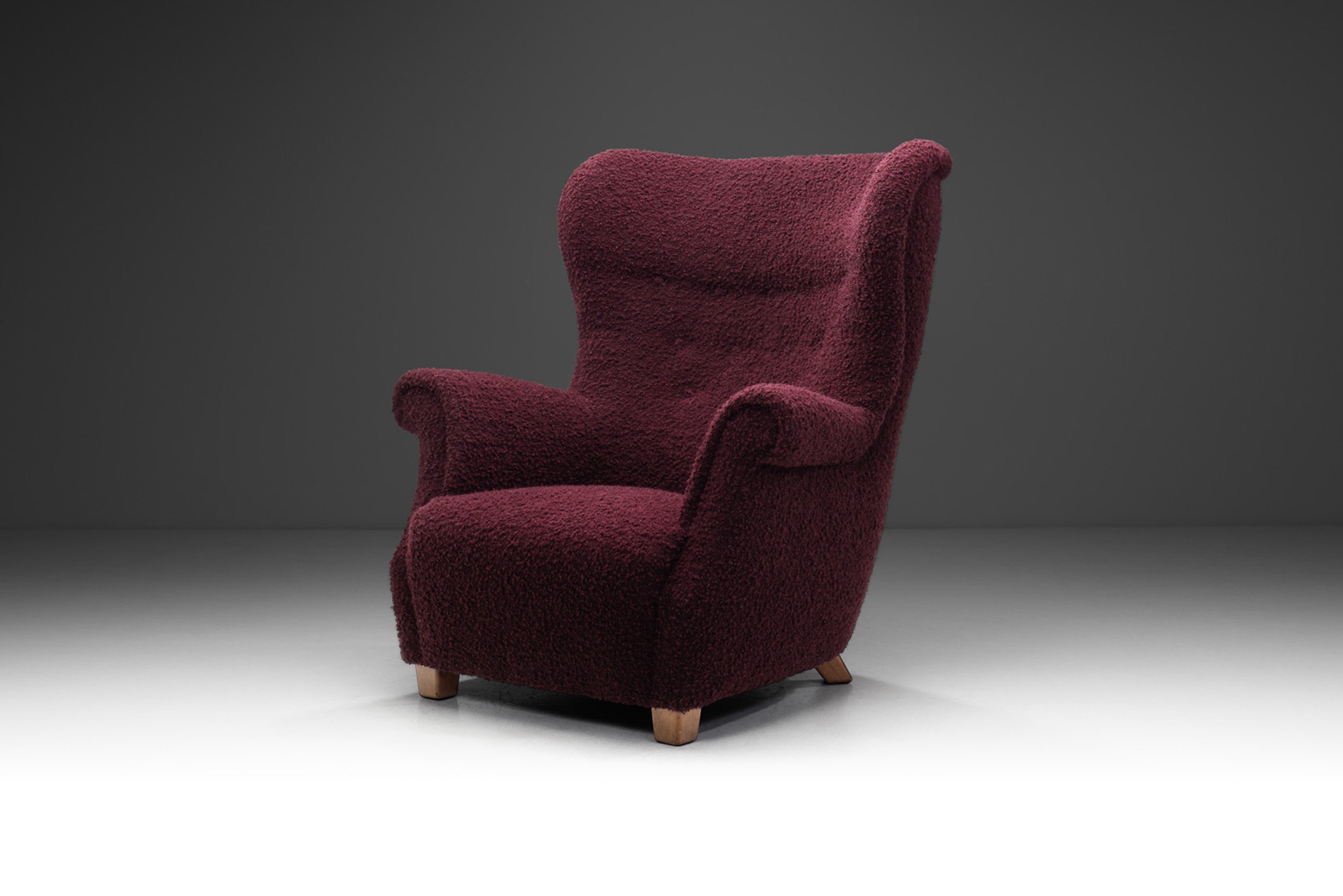 Swedish Cabinetmaker Sinuous Upholstered Lounge Chair, Sweden 1940s (sold)