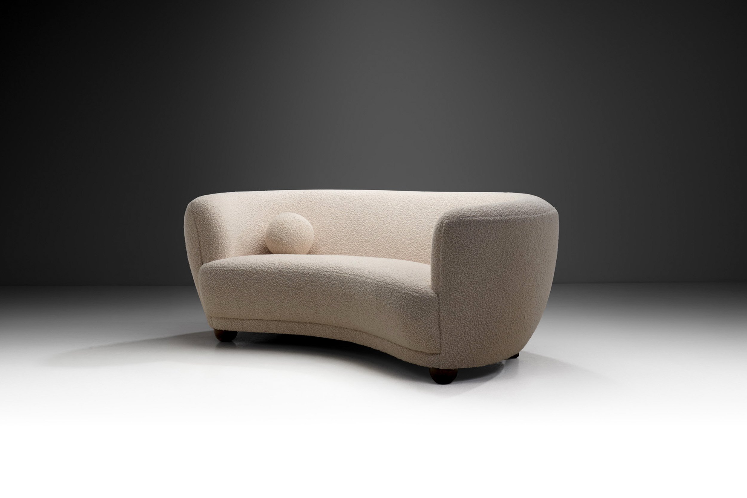 Danish Modern Two-Seater Sofa with an Accent Pillow, Denmark ca 1940s