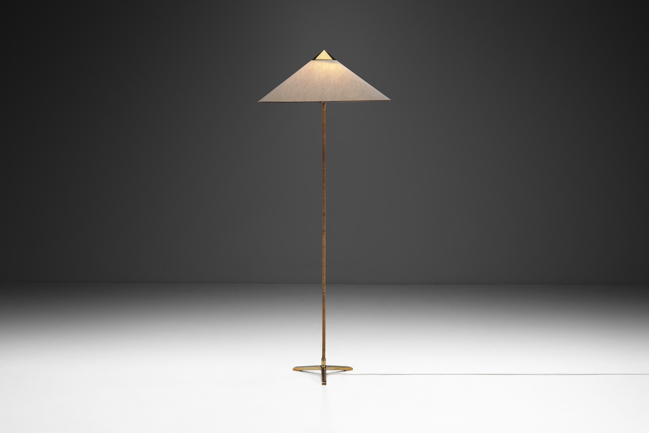 Paavo Tynell "9602" Brass Floor Lamp for Taito Oy, Finland 1950s