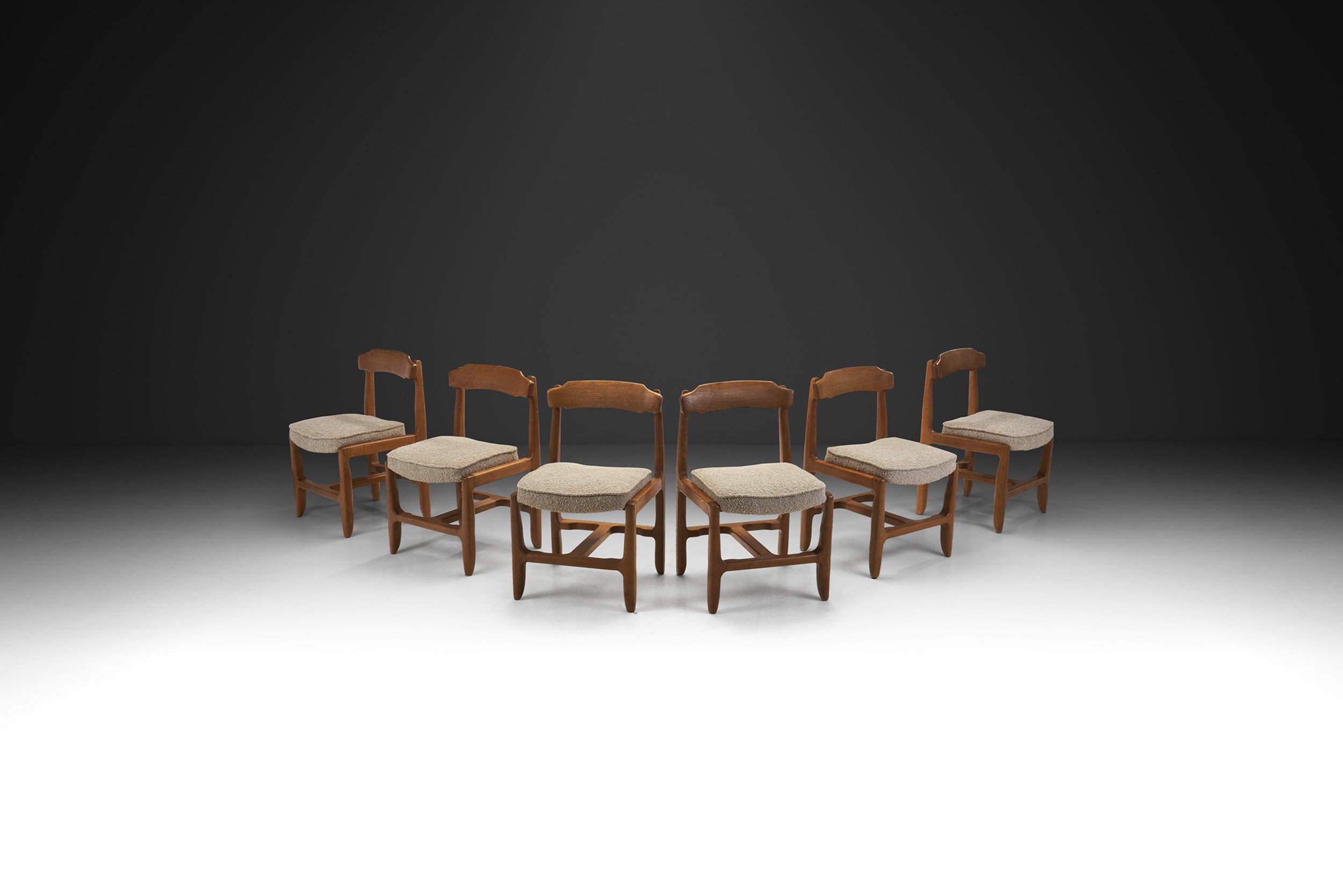 Guillerme et Chambron Set of Six "Véronique" Chairs, France 1970s (sold)