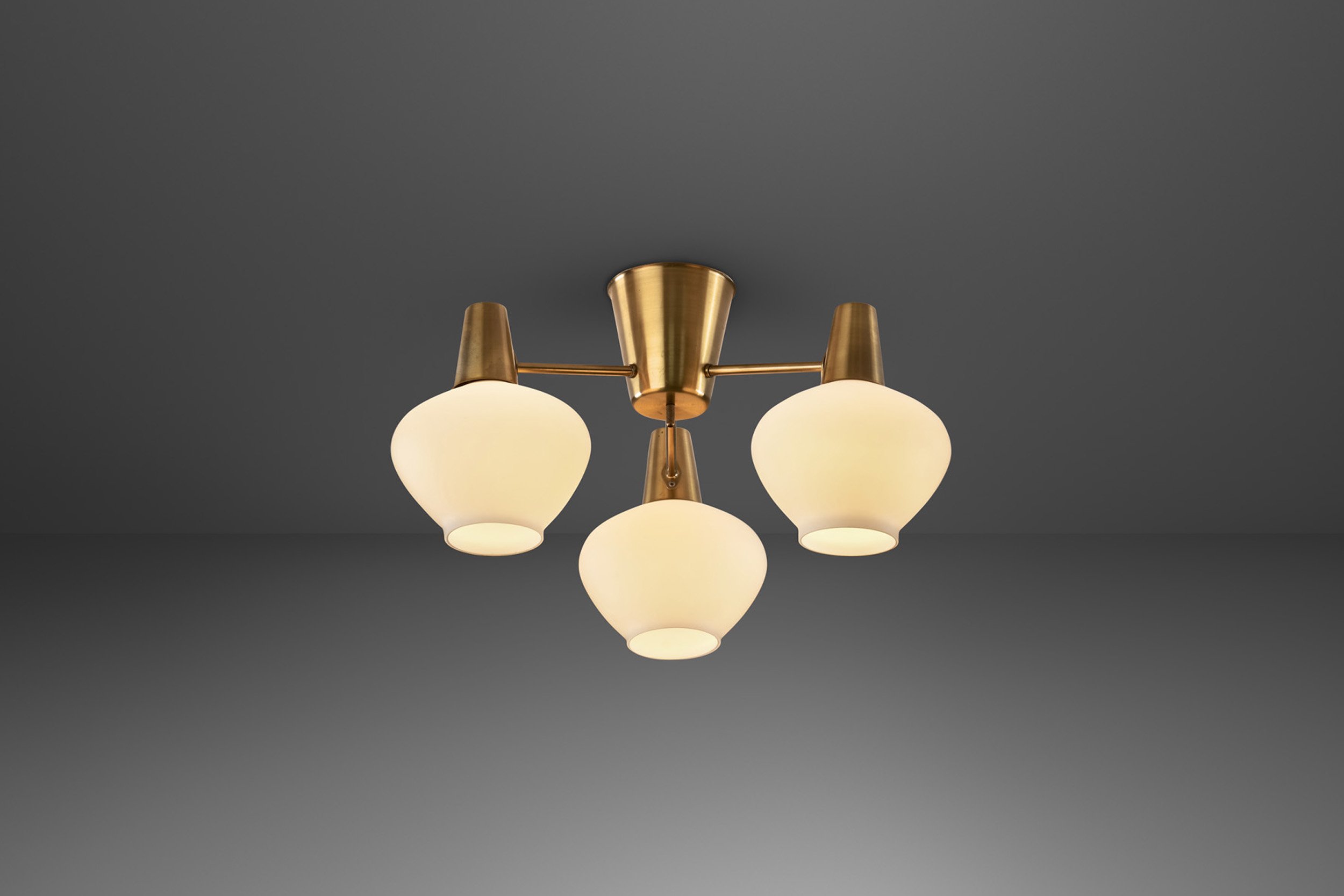 Swedish Modern Brass Ceiling Light by Asea AB, Sweden 1950s (sold)