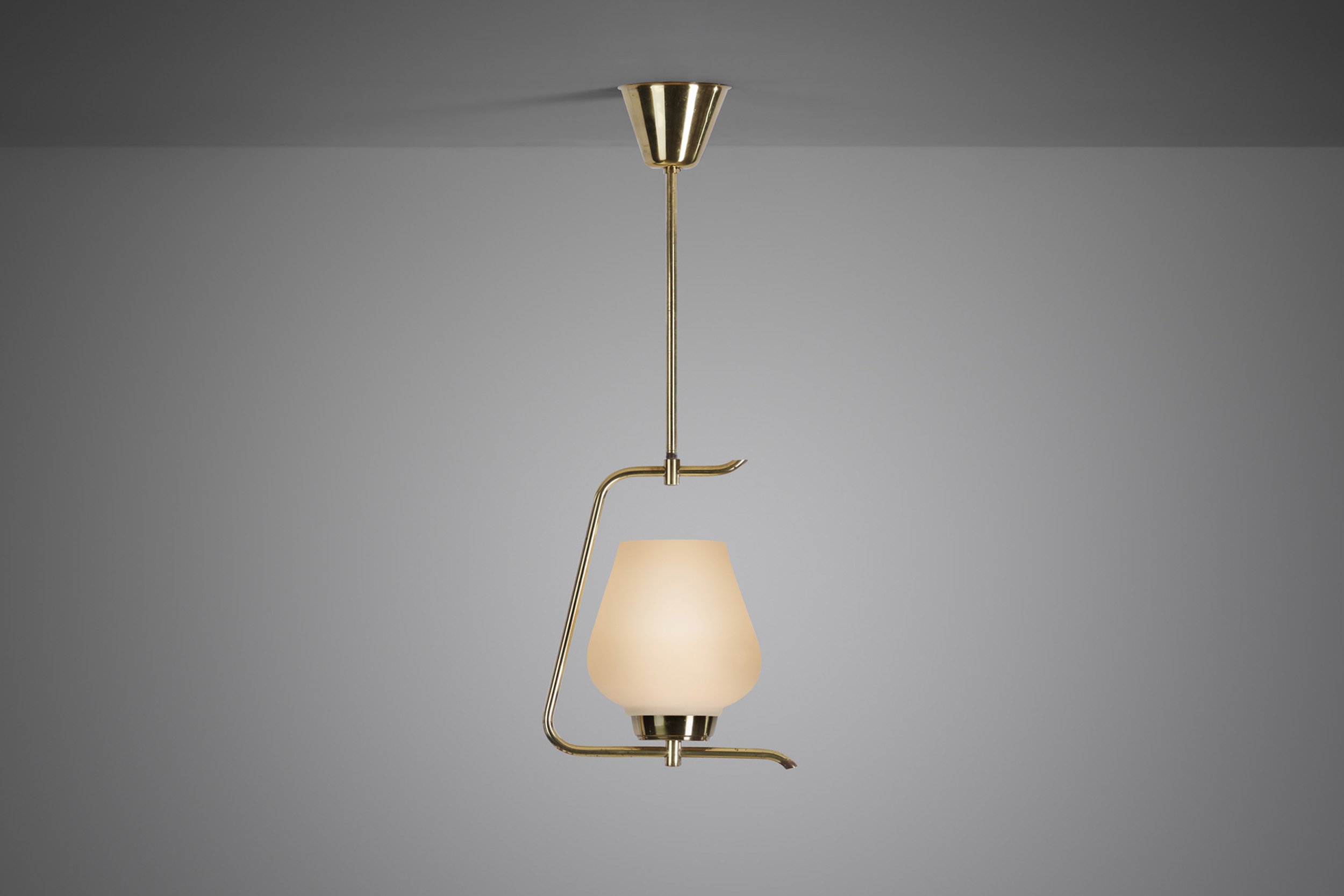 Swedish Modern Brass Ceiling Lamp, Sweden 1950s (sold)