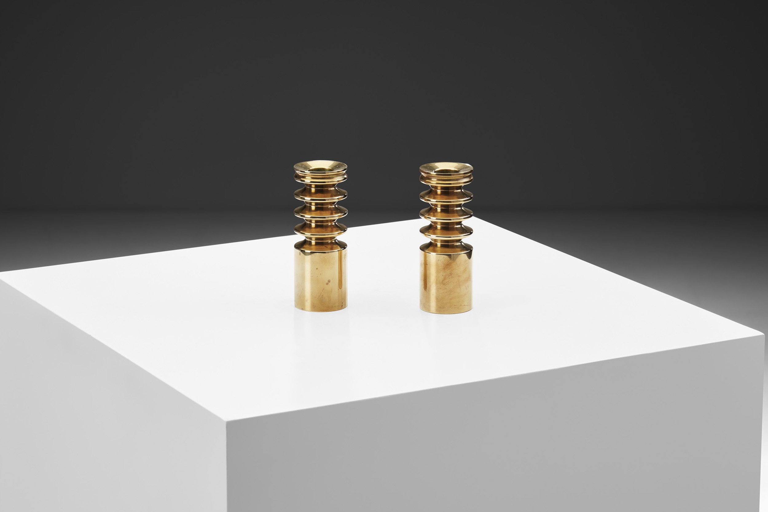 European Modern Brass Candlesticks, Europe second half of the 20th century (sold)