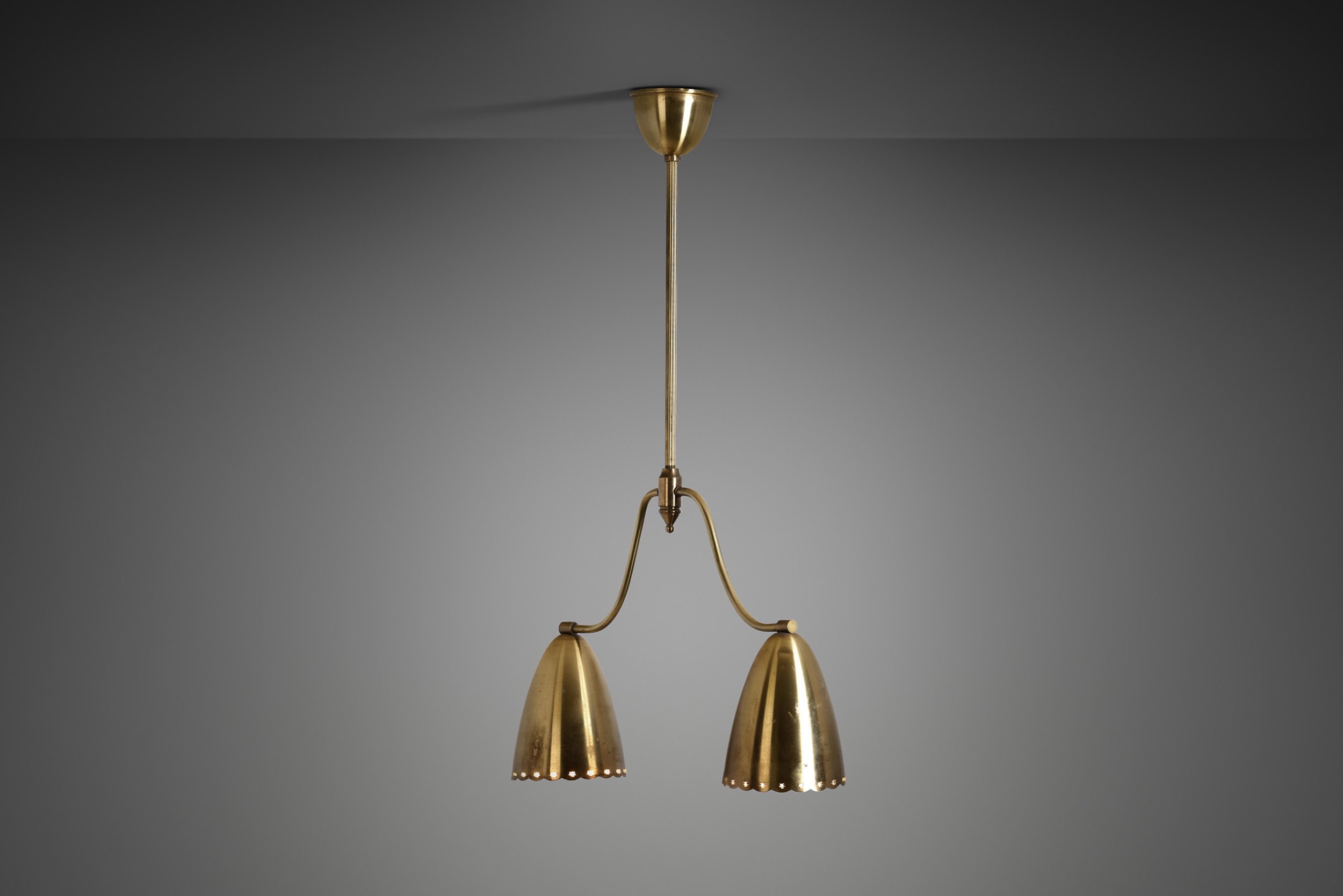 Swedish Two-Arm Ceiling Light with Star Decoration, Sweden 1940s