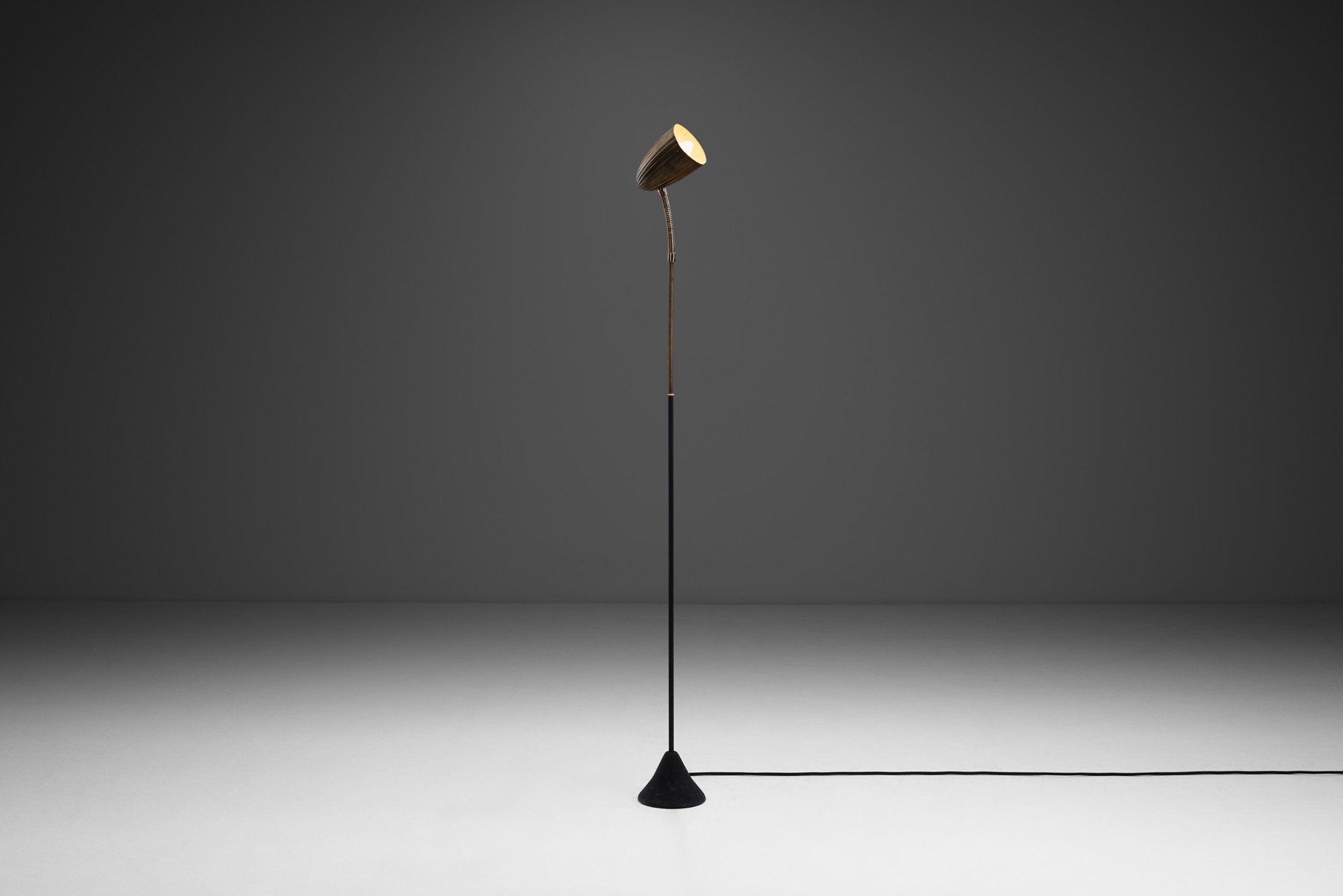 Swedish Modern Floor Lamp with Adjustable Head, Sweden ca 1940s (sold)