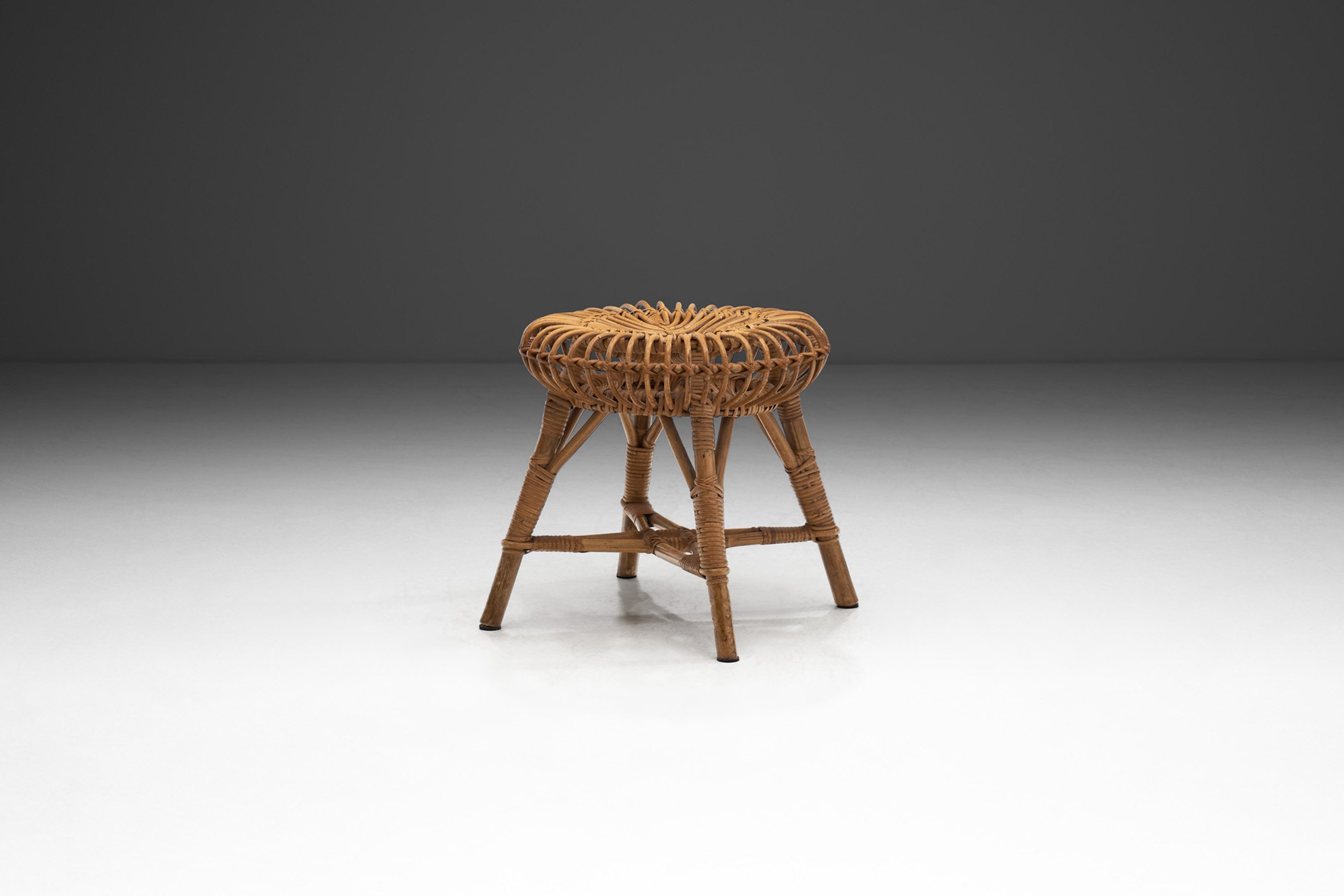 Bamboo and Rattan Stool by Franco Albini (attr.), Italy 1950s (sold)