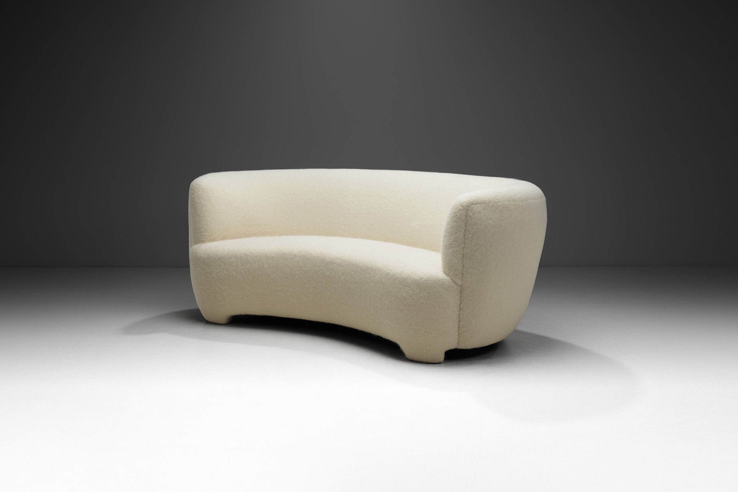European Cabinetmaker Upholstered Three-Seater Sofa, Europe ca 1940s