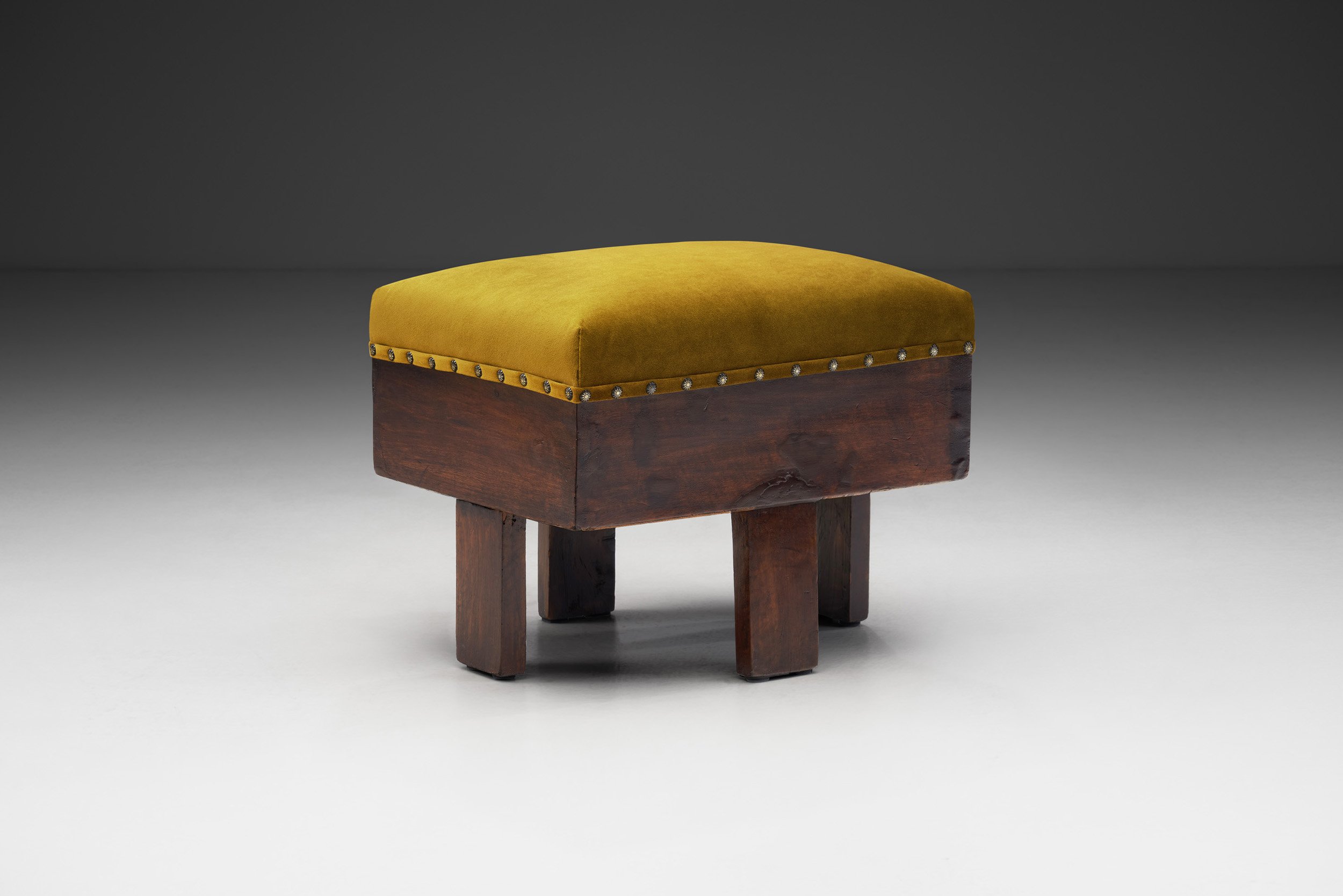 Upholstered Art Deco Stool, Europe ca 1930s (sold)