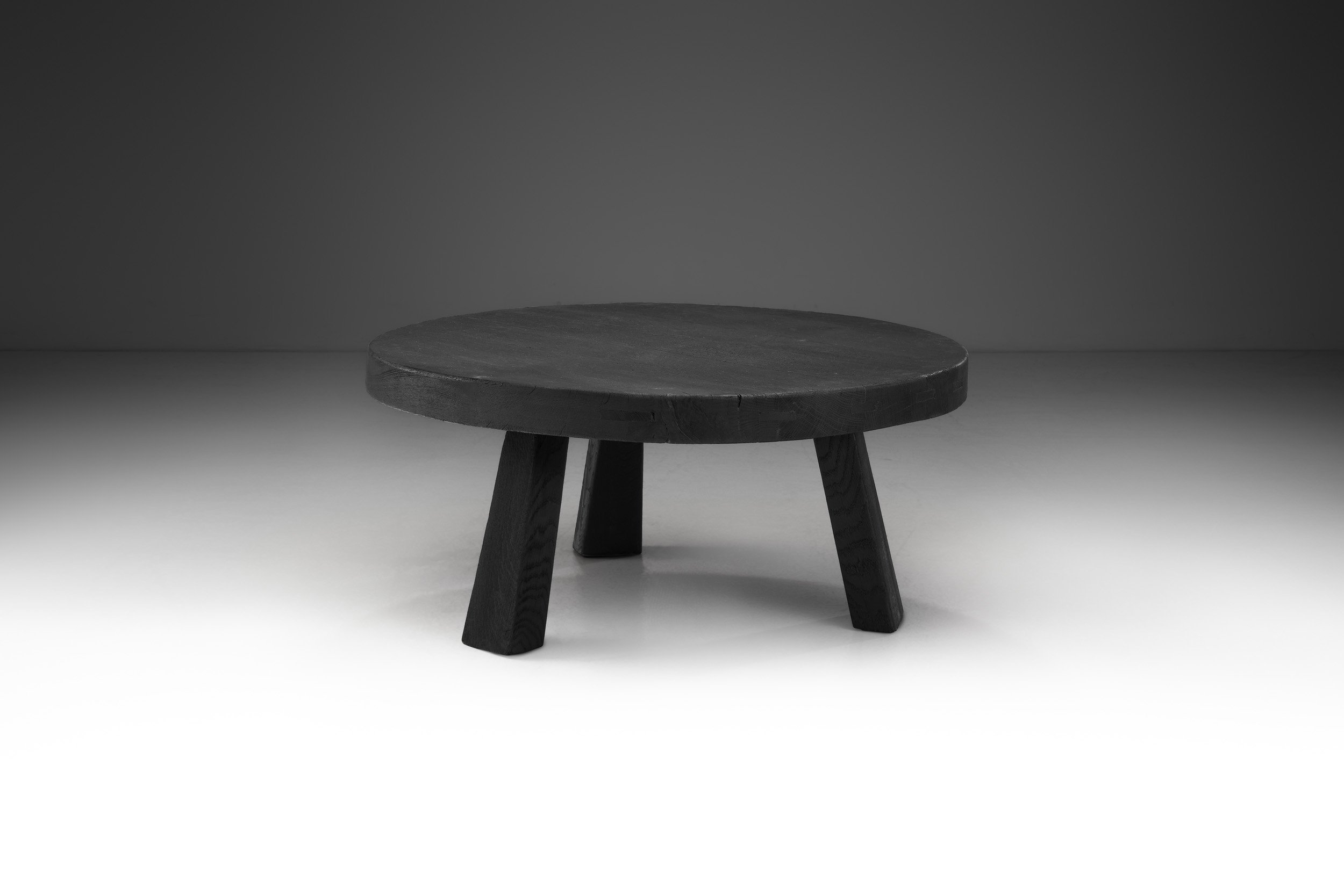 Vintage Charred Coffee Table, Europe ca 1960s (sold)