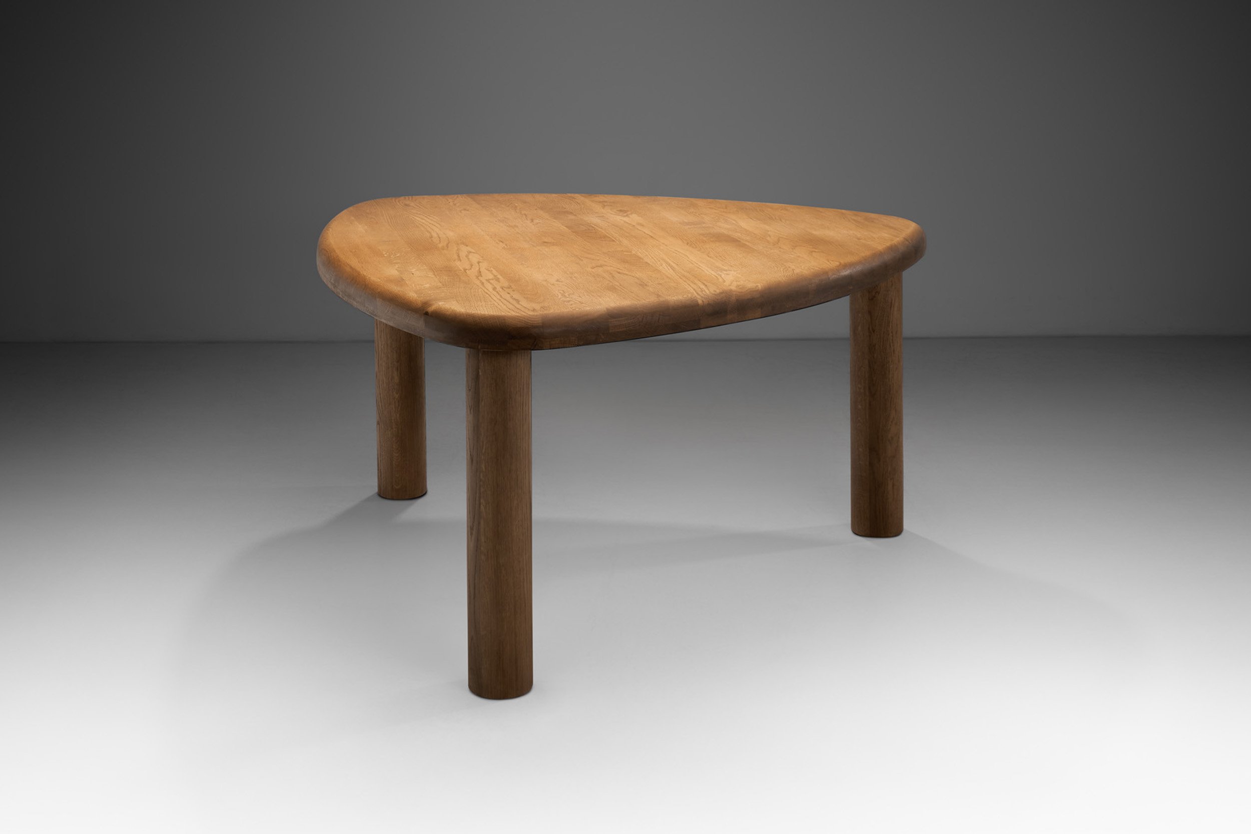 German Oak Dining Table with Triangular Top, Germany 1960s (sold)