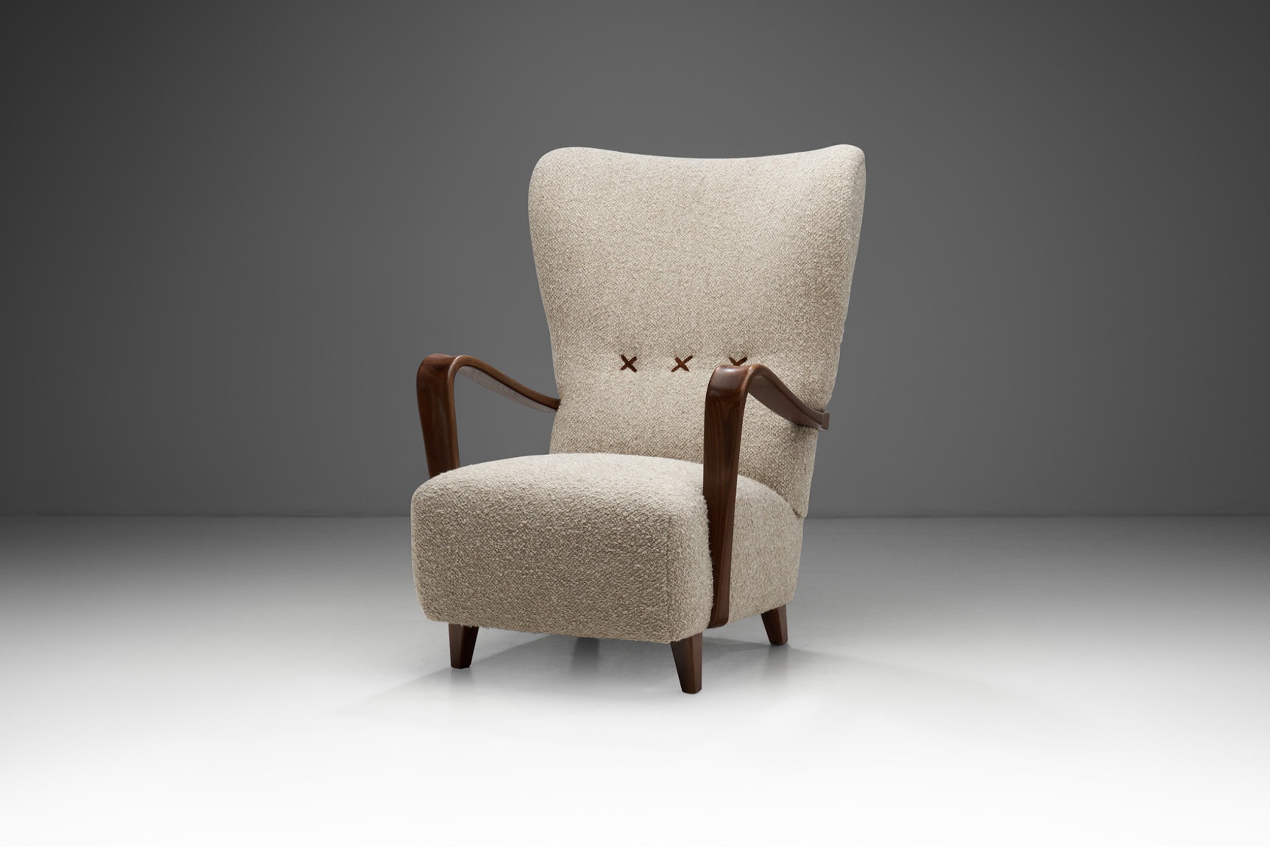 Swedish Modern Upholstered Lounge Chair, Sweden 1940s (sold)