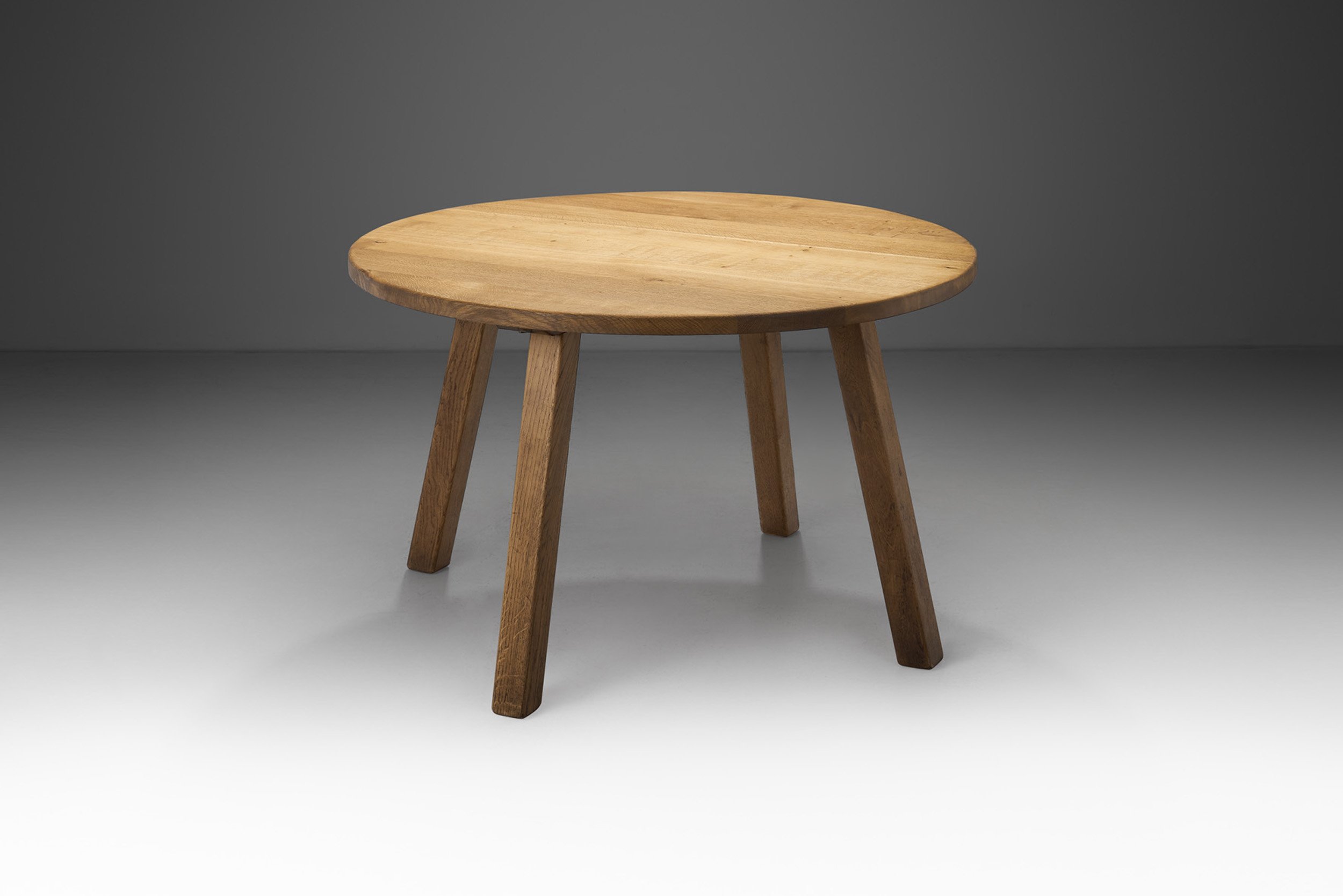 Mid-Century Modern Circular Wood Dining Table, Europe ca 1950s (sold)