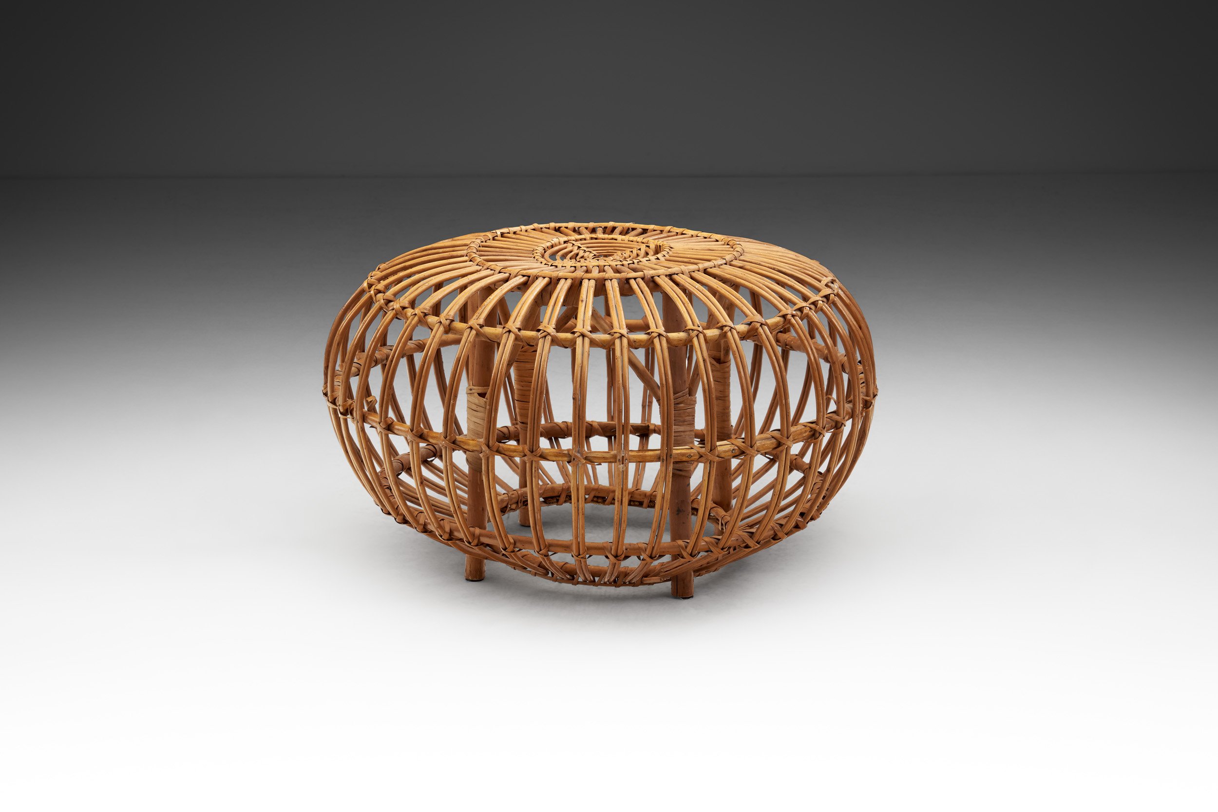 Bamboo and Rattan Ottoman by Franco Albini (attr.), Italy 1960s (sold)