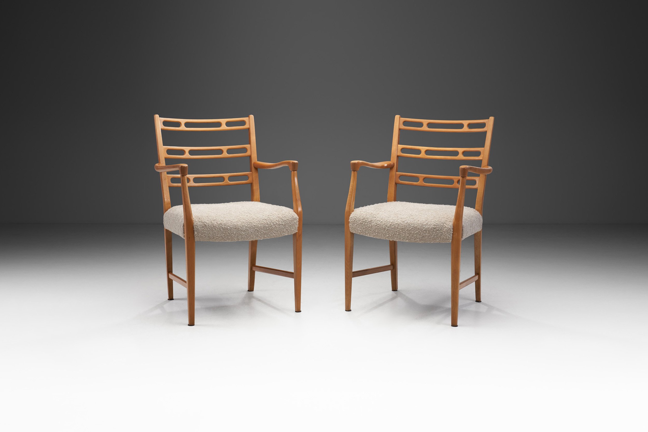 "Futura" Beech Armchairs by David Rosén for Nordiska Kompaniet, Sweden 1950s (sold)