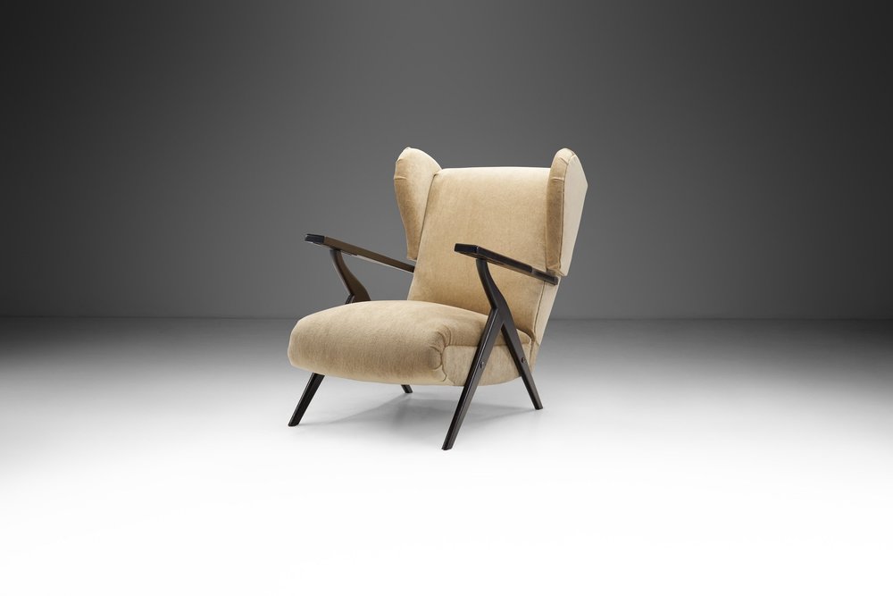 Italian Mid-Century Wingback Lounge Chair, Italy 1950s — H. Gallery