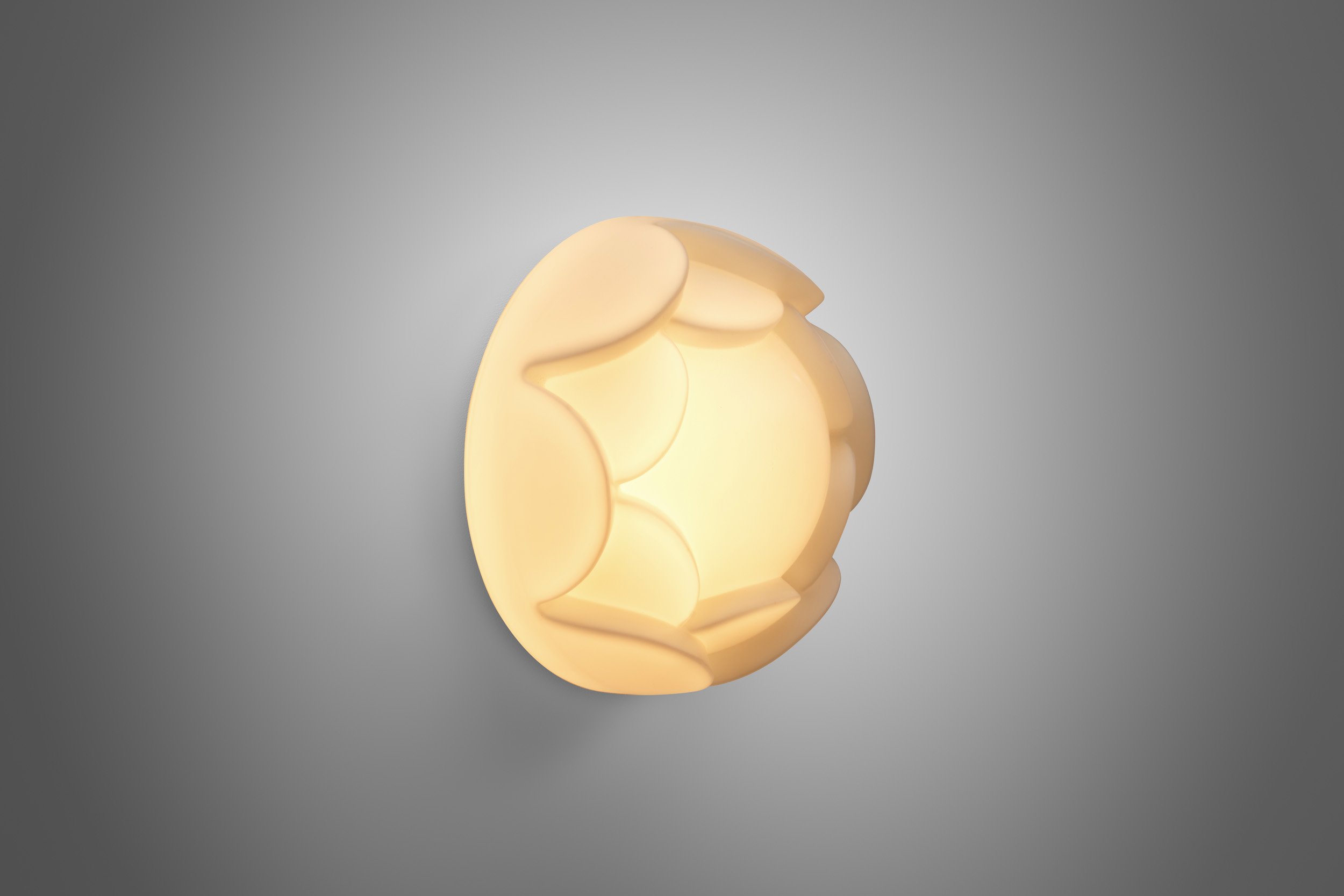 Peill & Putzler "Water Lily" Opal Moulded Wall Light, Germany 1970s (sold)