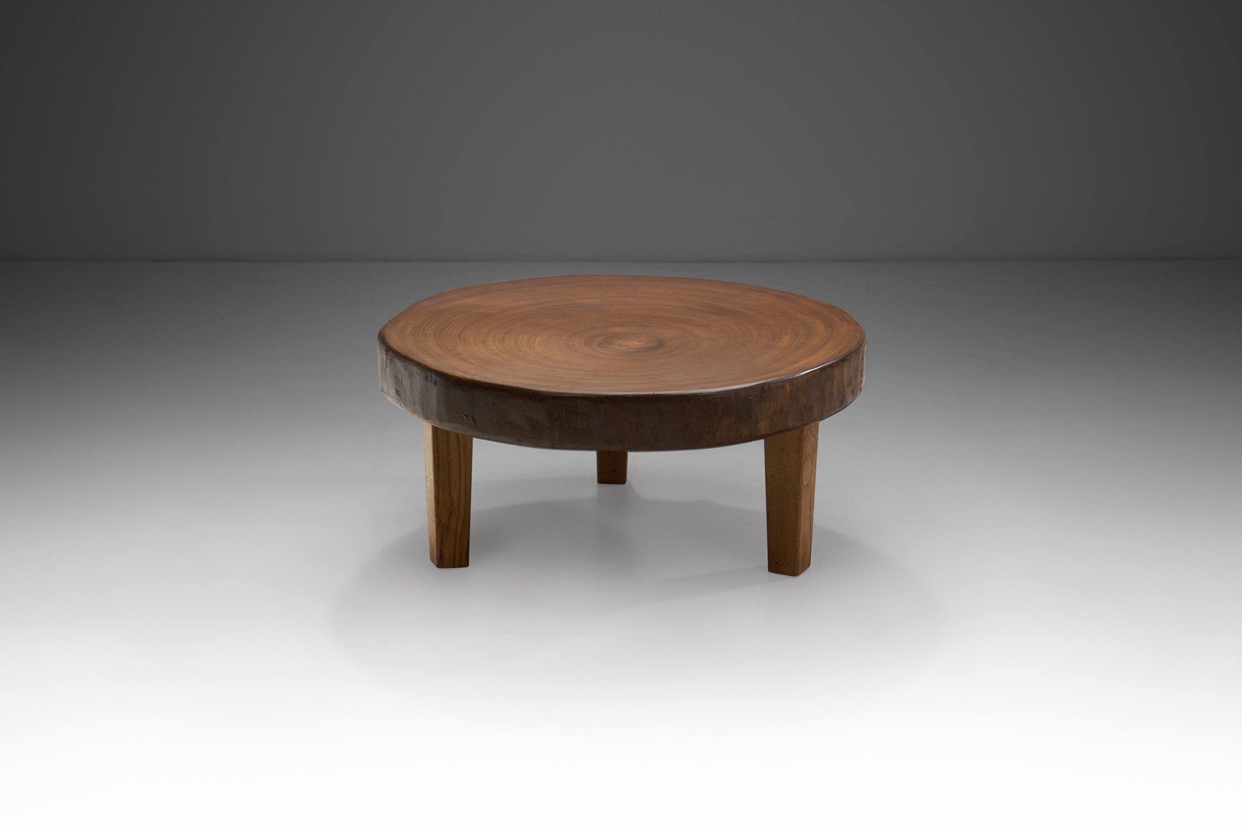 Mid-Century Rustic Solid Wood Coffee Table, Europe ca 1950s (sold)