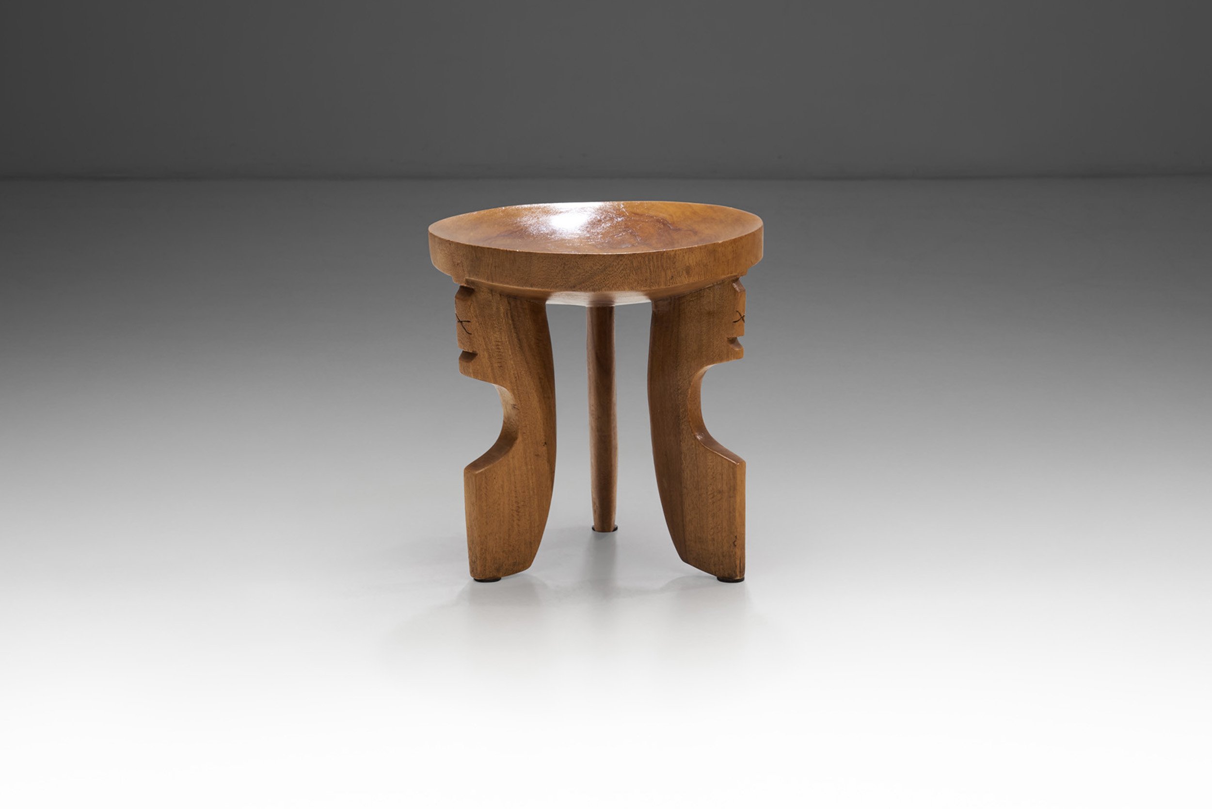 Norwegian Wooden Stool with Carved Legs, Norway early 20th century (sold)
