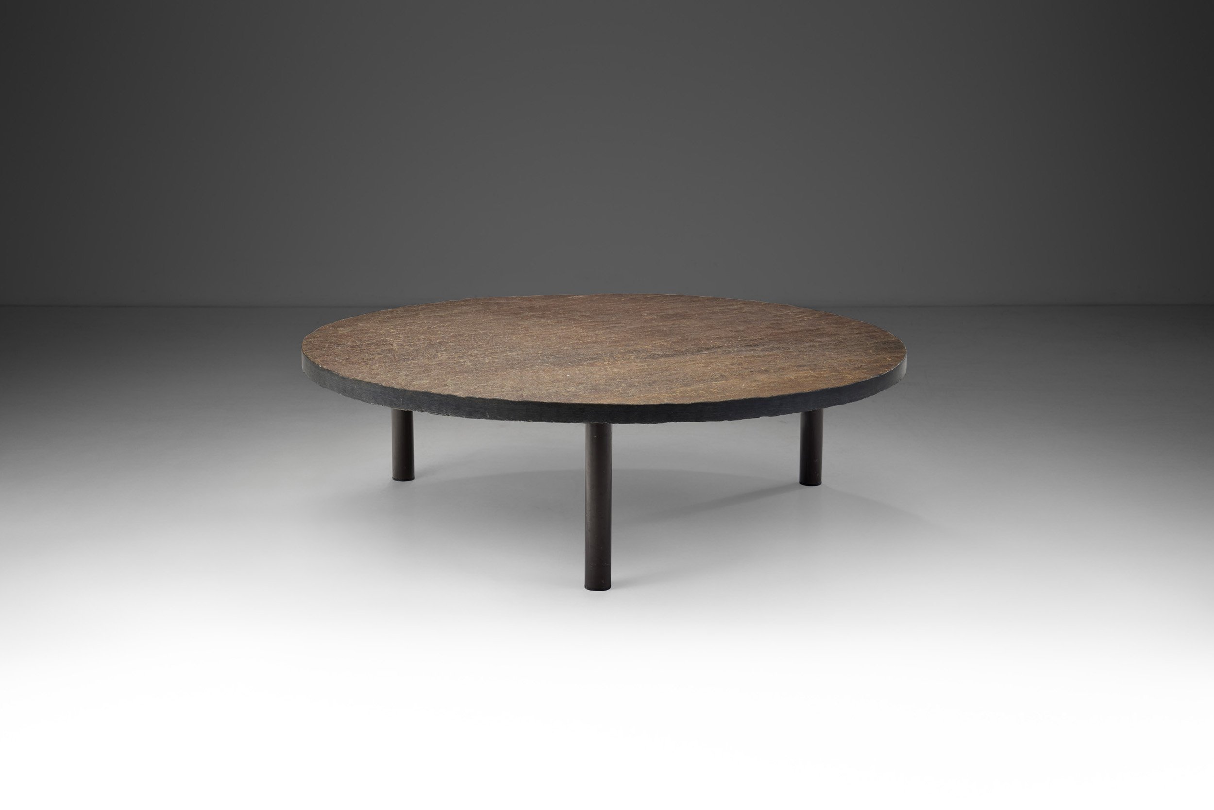 Circular Rustic Tripod Coffee Table, Europe ca 1950s (sold)