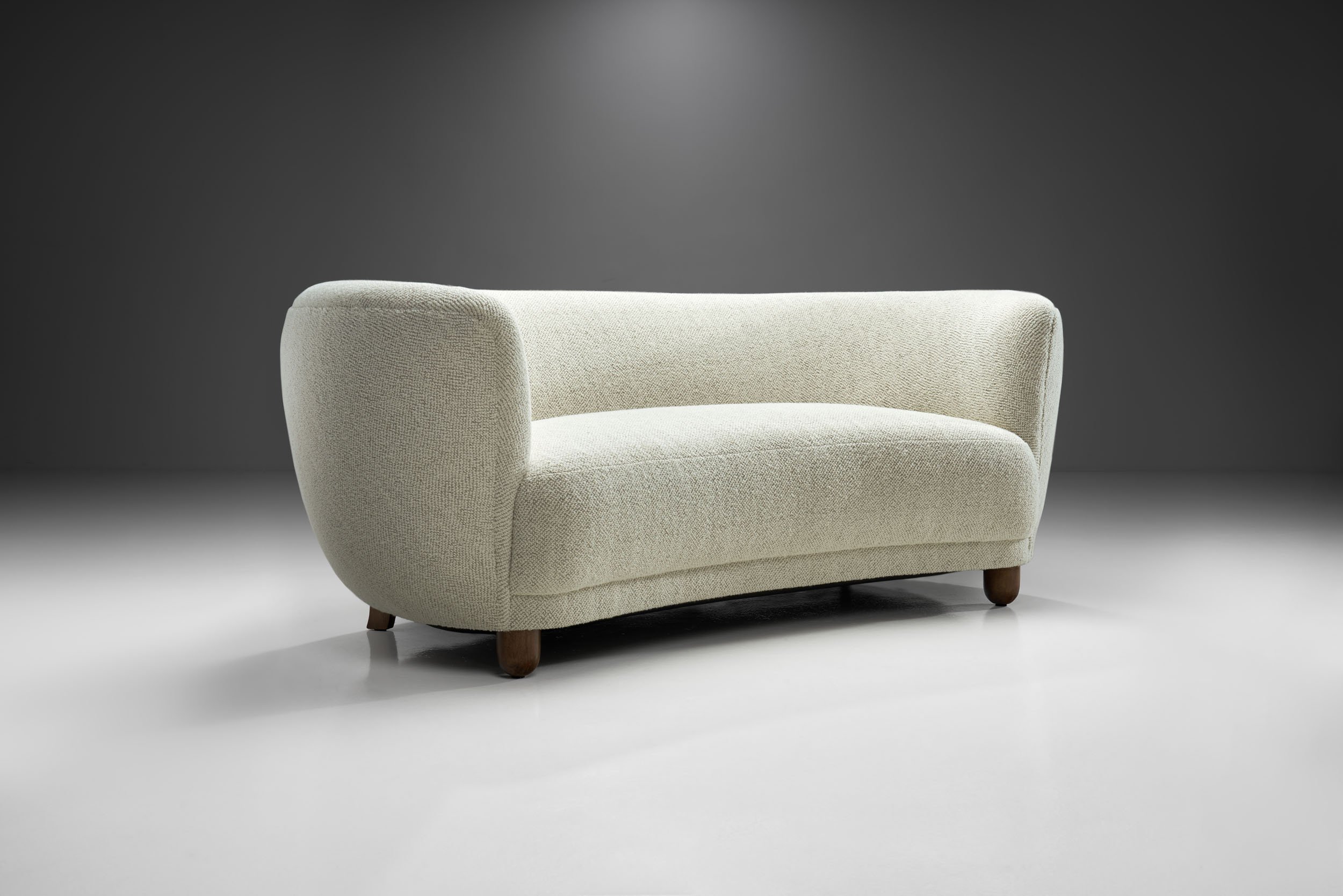 Danish Cabinetmaker Three-Seater “Banana” Sofa, Denmark 1940s