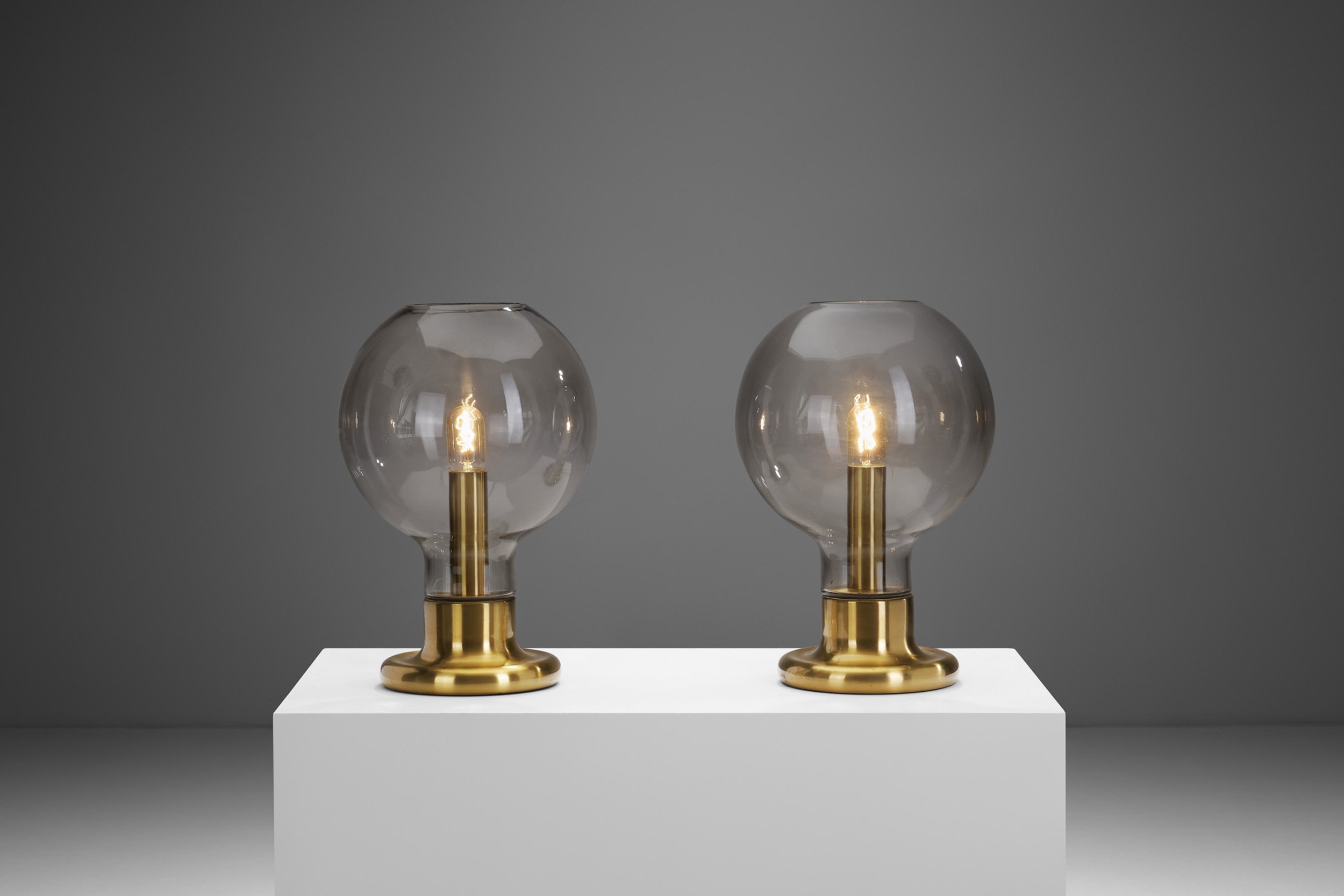 Rare Glass Dome Table Lamps by Cosack Leuchten, Germany 1970s (sold)