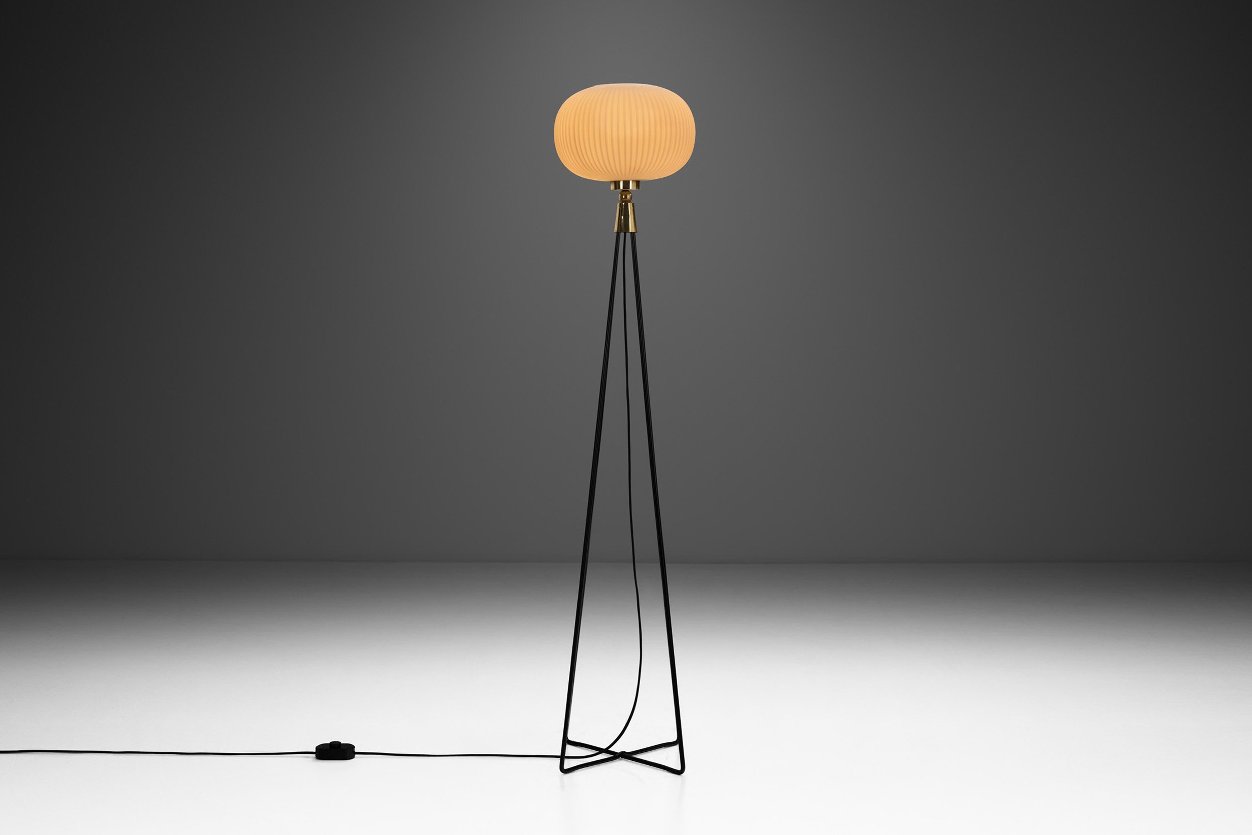 Mid-Century Modern Floor Lamp with Geometric Base, Europe ca 1950s (sold)