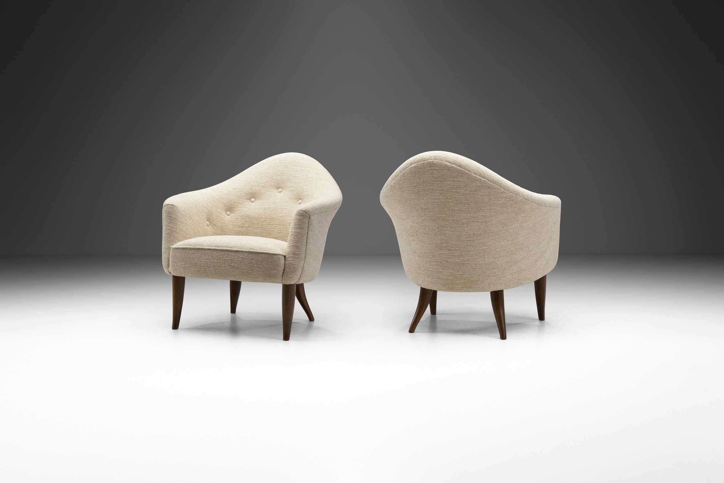 Pair of Kerstin Hörlin-Holmquist "Little Adam" Armchairs for Nordiska Kompaniet, Sweden 1950s